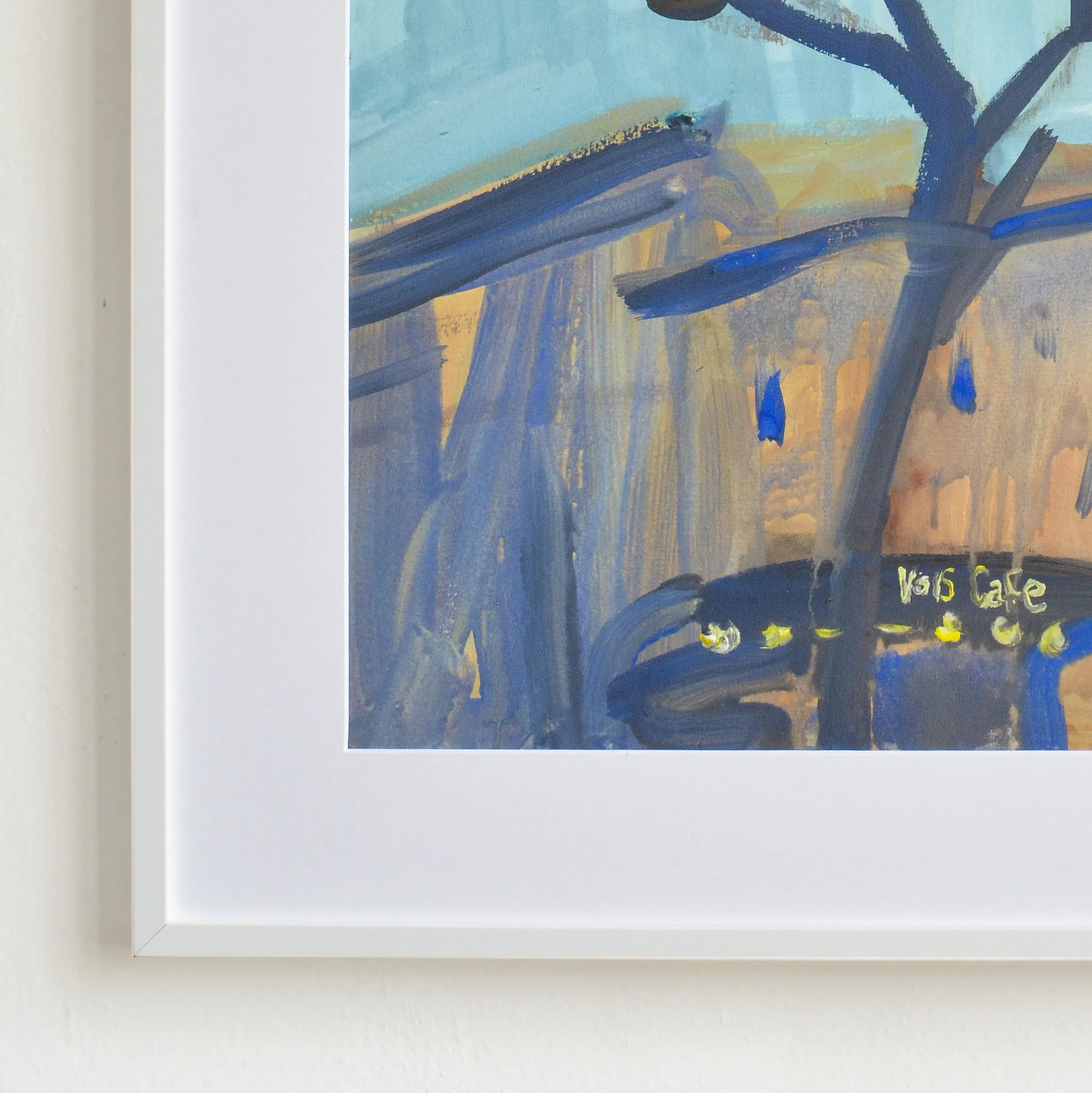 Image of Vois Cafe by Igor Nekraha, size: 40x50 cm, made of Gouache on paper, Painting medium, from Ukraine, part of the Gouaches series, priced at $400 Photo 4 of 4.