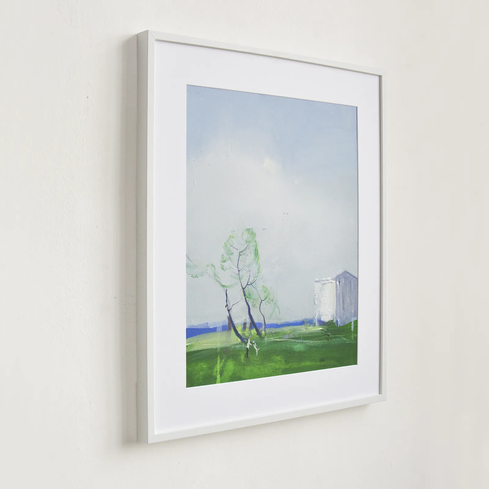 Image of Walking with dog. Peyzazhka by Igor Nekraha, size: 50x40, made of Gouache on paper, Painting medium, from Ukraine, part of the Gouaches series, priced at $500 Photo 3 of 4.
