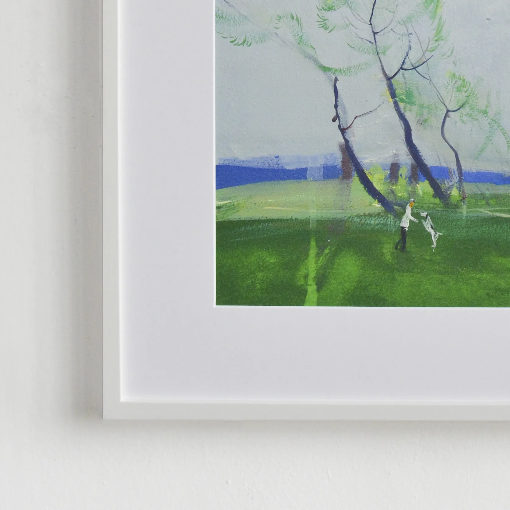Image of Walking with dog. Peyzazhka by Igor Nekraha, size: 50x40, made of Gouache on paper, Painting medium, from Ukraine, part of the Gouaches series, priced at $500 Photo 4 of 4.