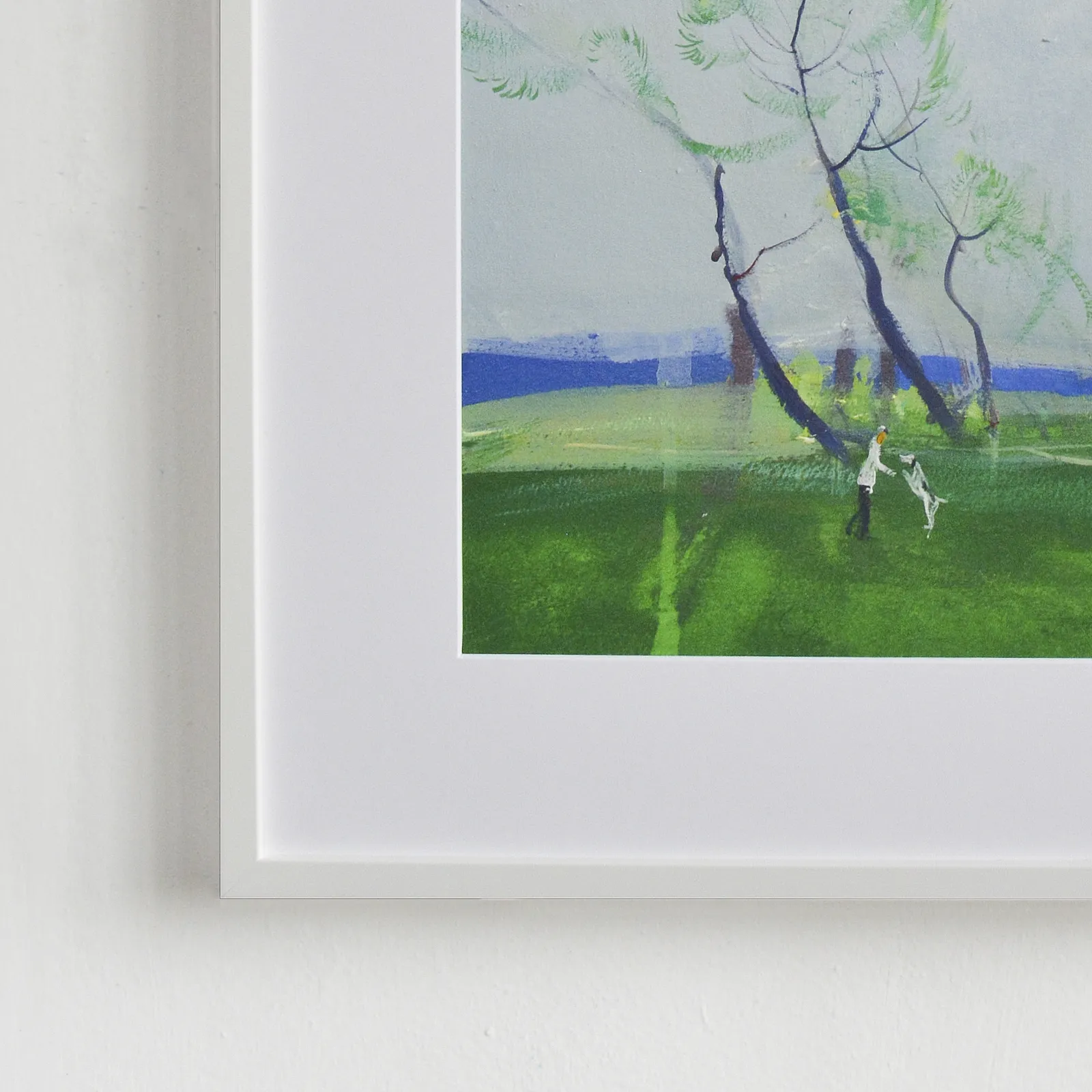 Image of Walking with dog. Peyzazhka by Igor Nekraha, size: 50x40, made of Gouache on paper, Painting medium, from Ukraine, part of the Gouaches series, priced at $500 Photo 4 of 4.