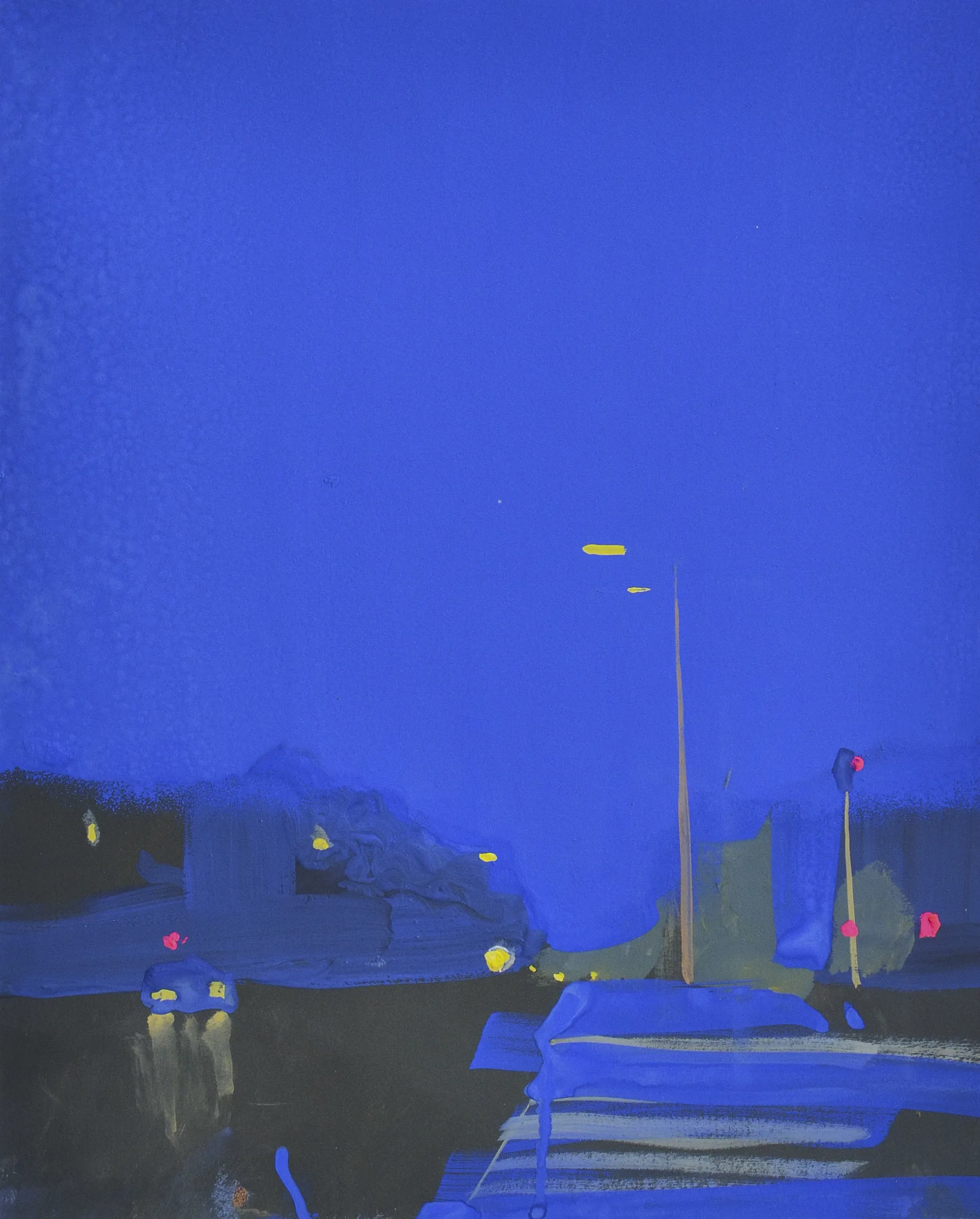 Image of Evening on Bulvaro-Kudriavska Str. by Igor Nekraha, size: 50x40, made of Gouache on paper, Painting medium, from Ukraine, part of the Gouaches series, priced at $500 Photo 2 of 4.