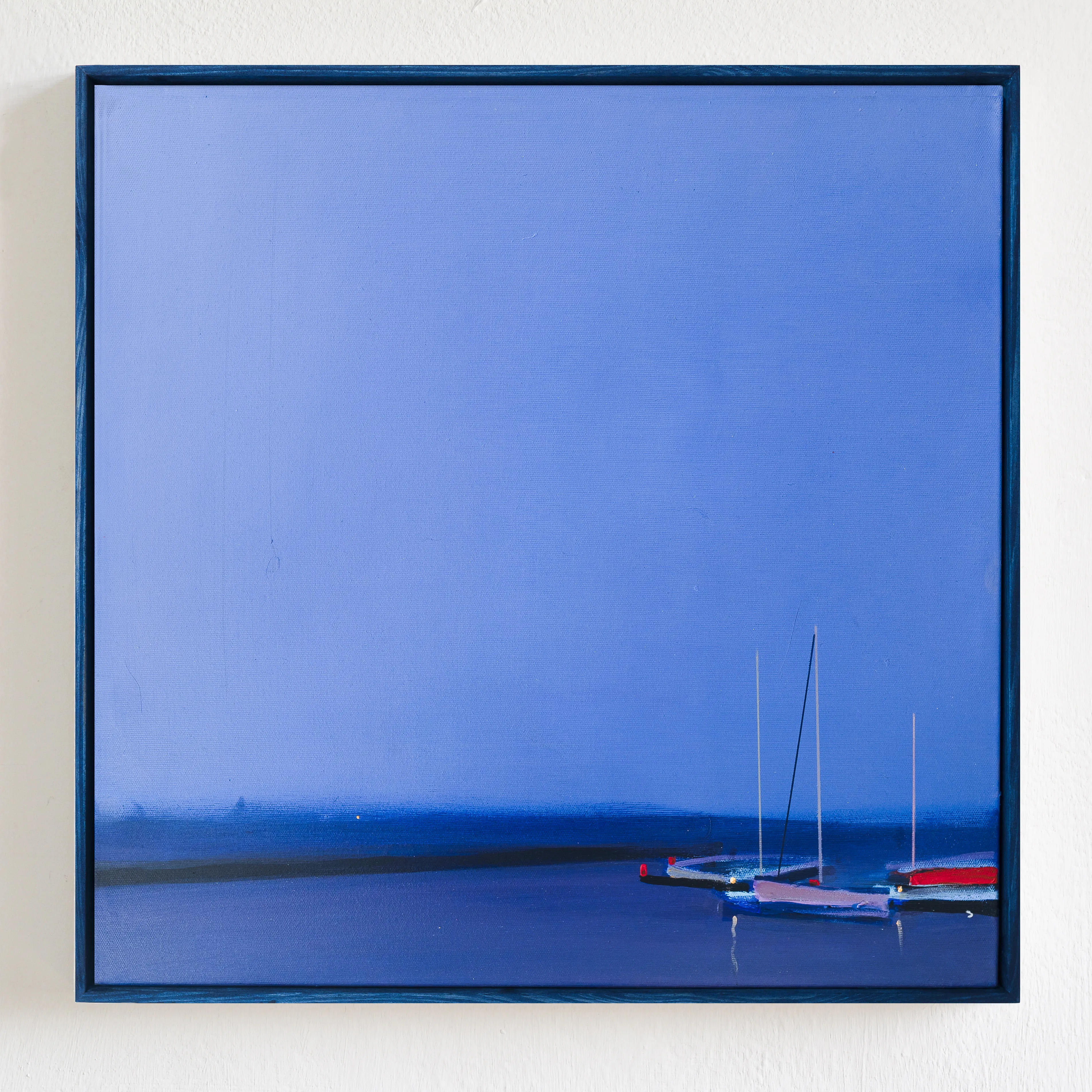 Image of Ships in port by Igor Nekraha, size: 50x50, made of Acrylic on canvas, Painting medium, from Ukraine, part of the Acrylics series, priced at $500 Photo 1 of 4.