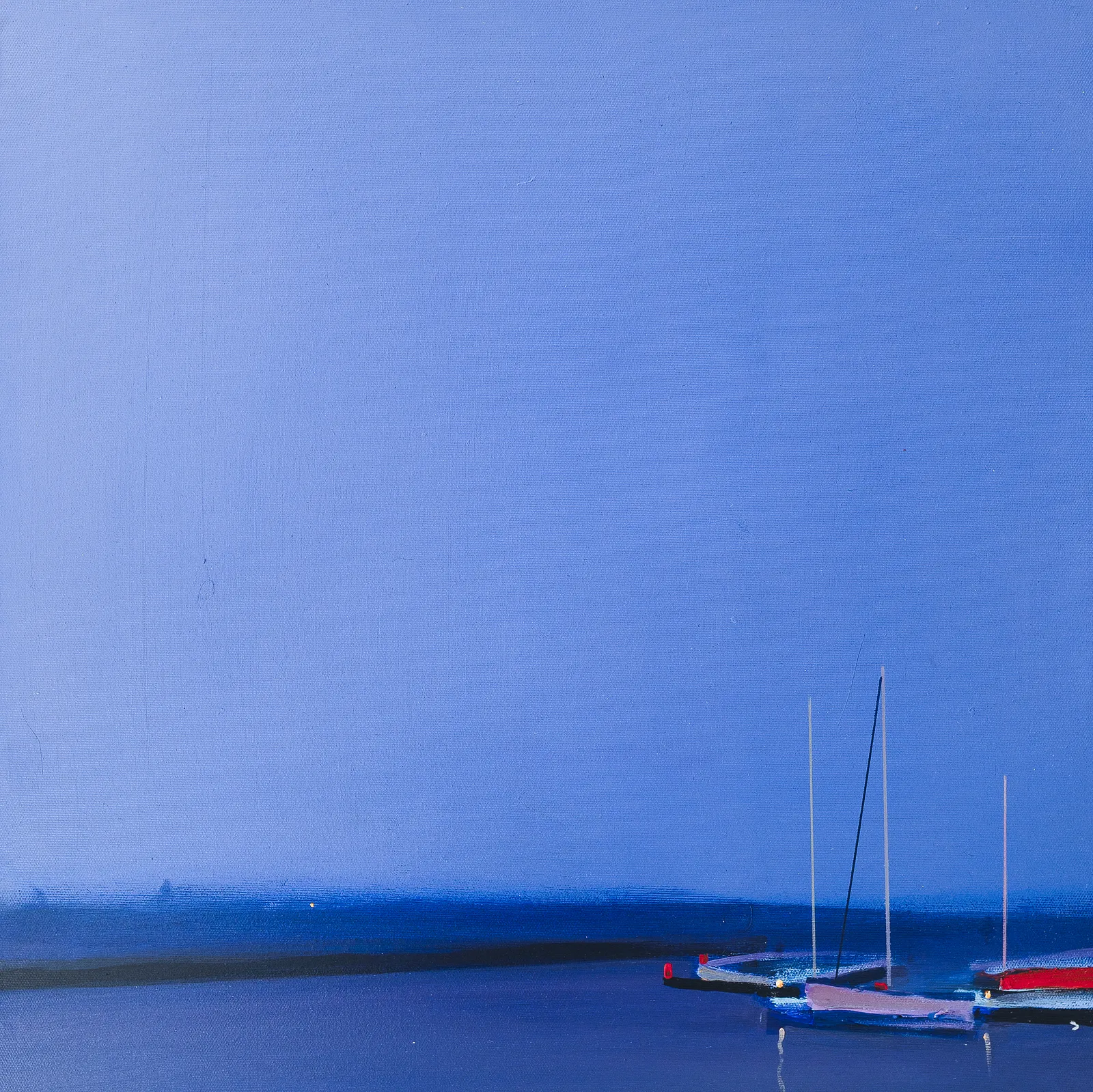 Image of Ships in port by Igor Nekraha, size: 50x50, made of Acrylic on canvas, Painting medium, from Ukraine, part of the Acrylics series, priced at $500 Photo 2 of 4.