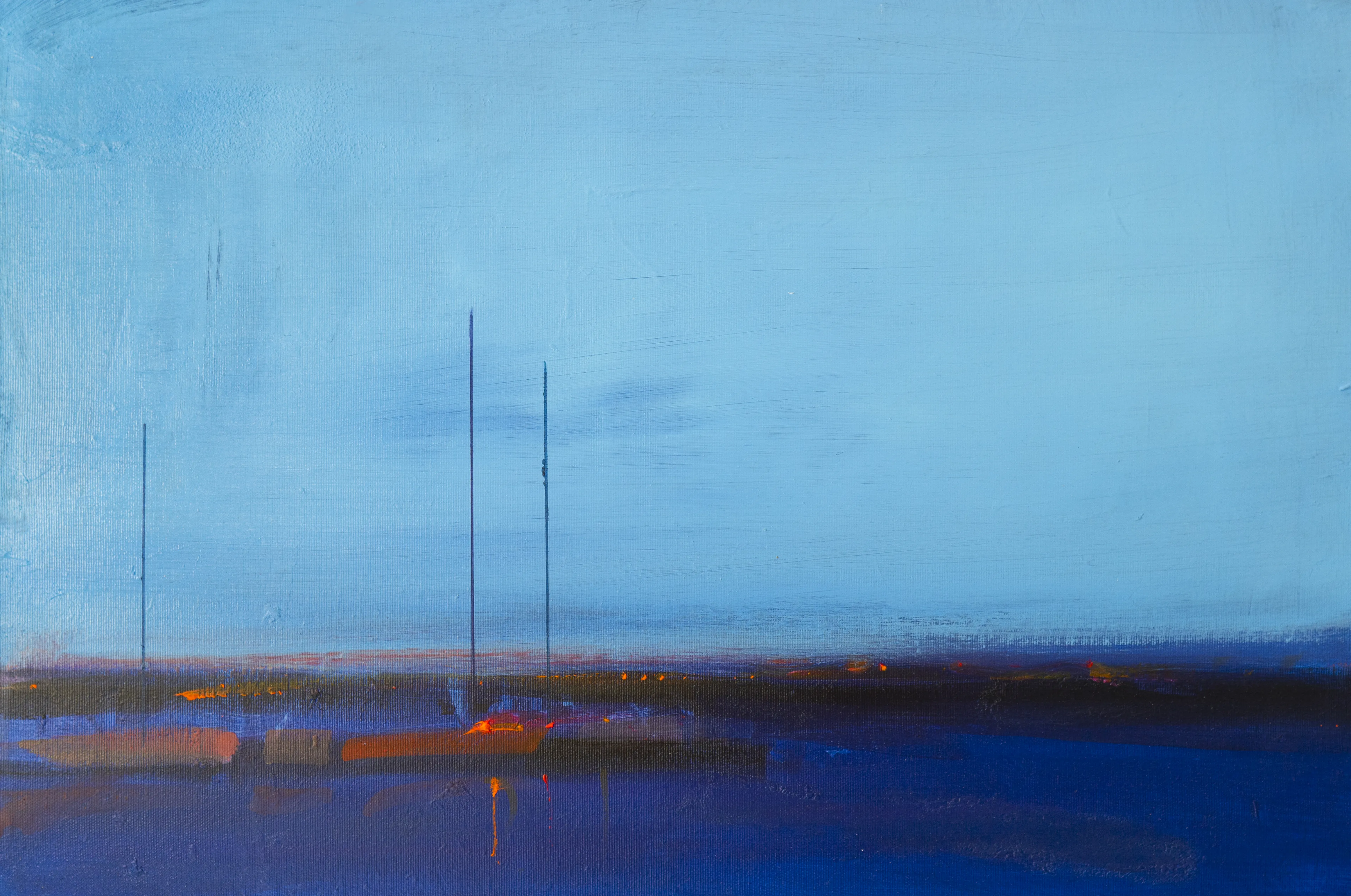Image of Blue hour. Sea by Igor Nekraha, size: 40x60 cm, made of Acrylic on canvas, Painting medium, from Ukraine, part of the Acrylics series, priced at $500 Photo 2 of 4.