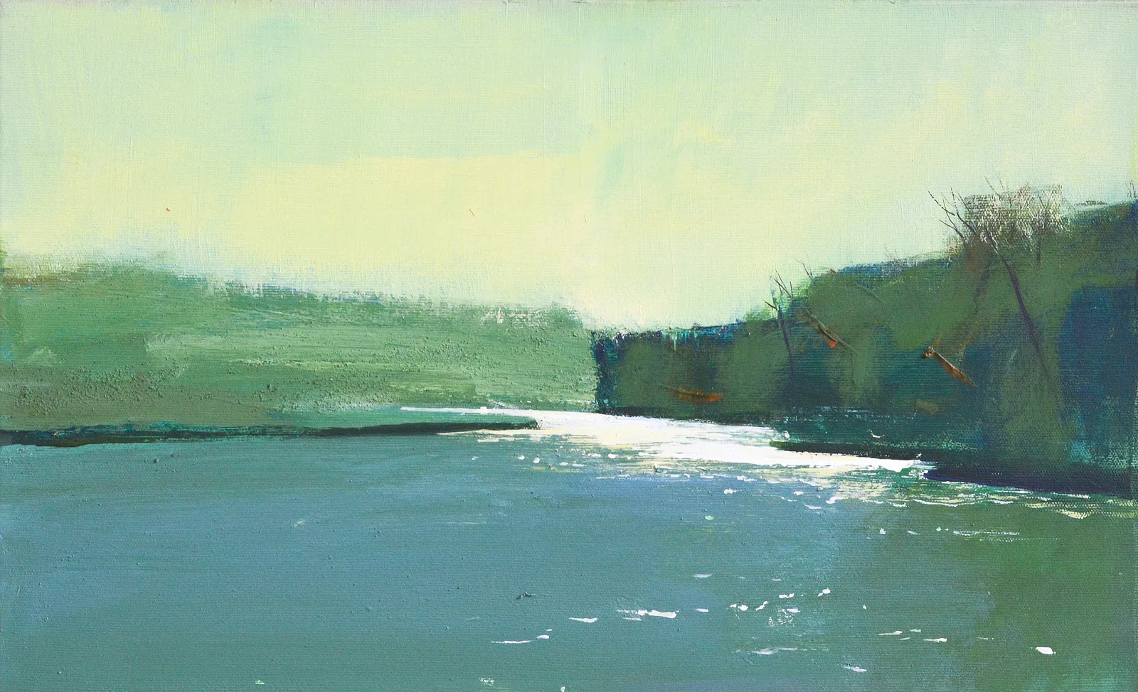 Image of Etude. Sun on the Dnister by Igor Nekraha, size: 30x50, made of Acrylic on canvas, Painting medium, priced at $300 Photo 2 of 4.