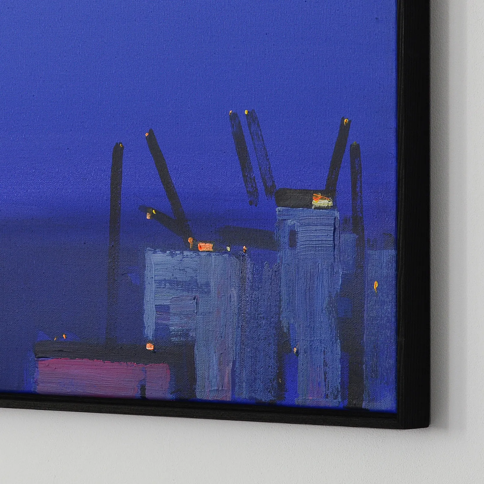 Image of Port at night. Odesa by Igor Nekraha, size: 50x60, made of Acrylic on canvas, Painting medium, from Kyiv, part of the Acrylics series, priced at $500 Photo 4 of 4.