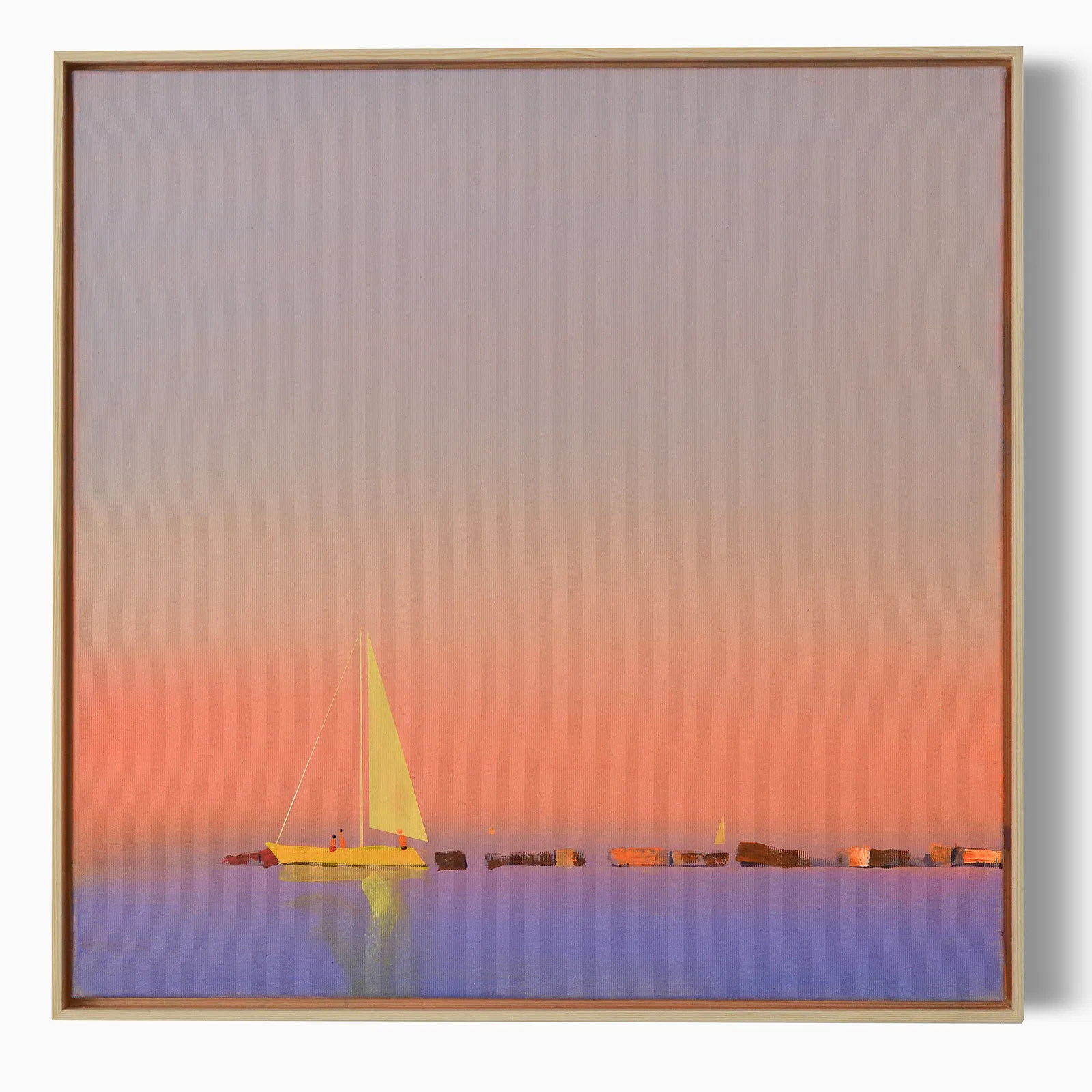 Image of Calm harbor by Igor Nekraha, size: 50x50, made of Acrylic on canvas, Painting medium, from Ukraine, part of the Acrylics series, priced at $500 Photo 1 of 5.