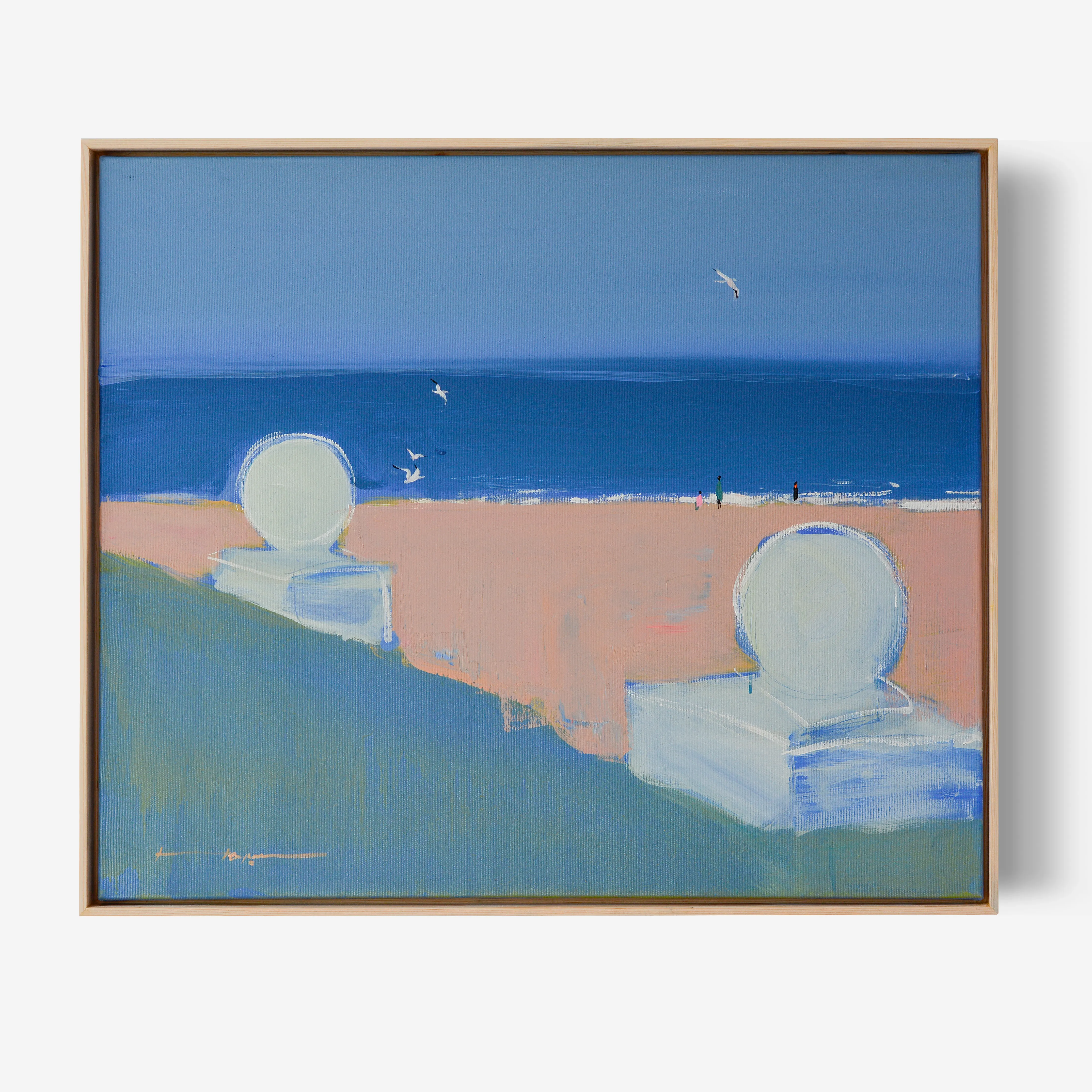 Image of Langeron beach by Igor Nekraha, size: 50x60, made of Acrylic on canvas, Painting medium, from Ukraine, part of the Acrylics series, priced at $400 Photo 1 of 4.