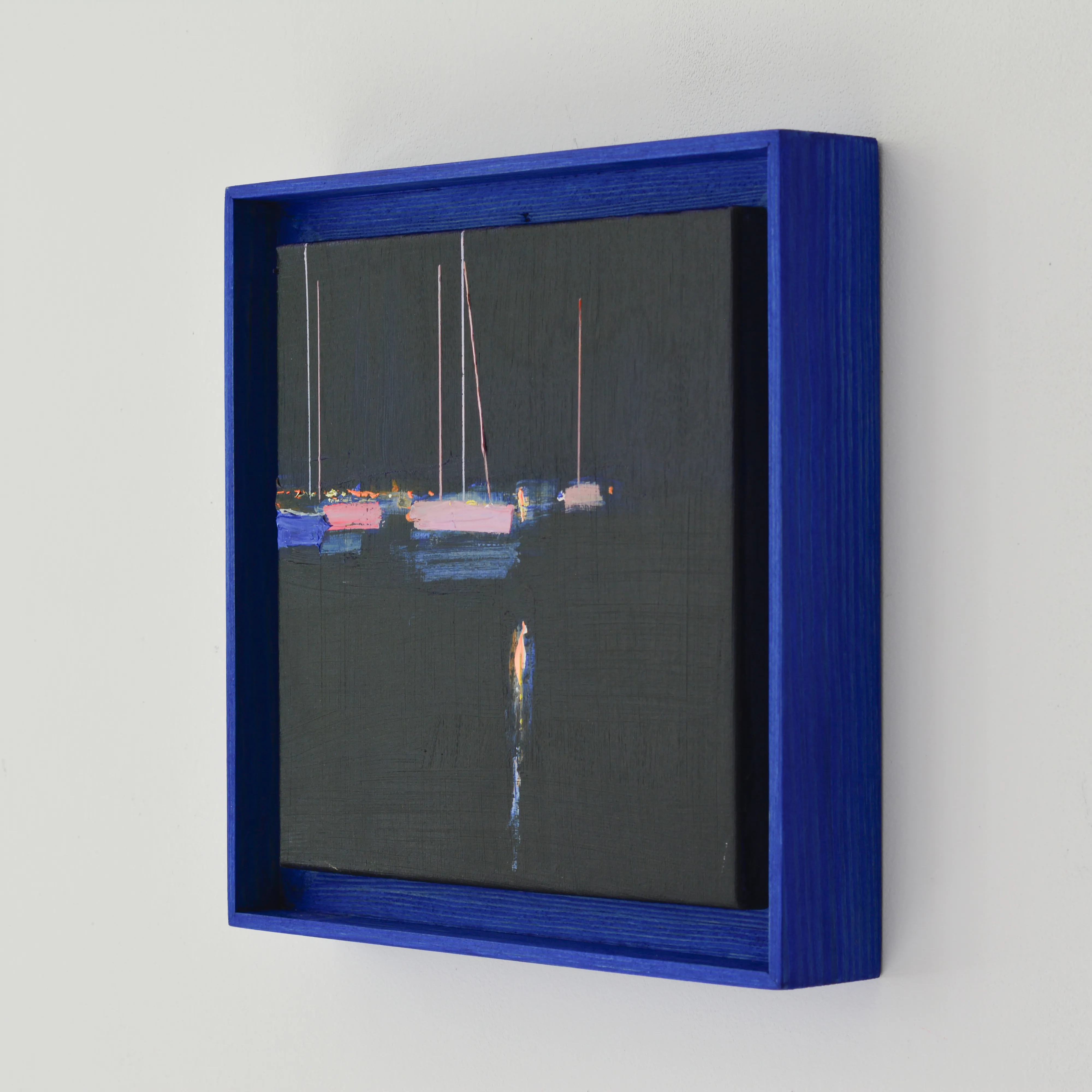 Image of Port at night. Etude by Igor Nekraha, size: 25x25 cm, made of Acrylic on canvas, Painting medium, from Ukraine, part of the Acrylics series, priced at $300 Photo 2 of 3.