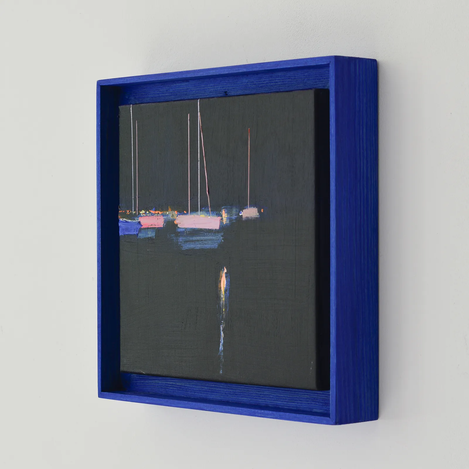 Image of Port at night. Etude by Igor Nekraha, size: 25x25 cm, made of Acrylic on canvas, Painting medium, from Ukraine, part of the Acrylics series, priced at $300 Photo 2 of 3.