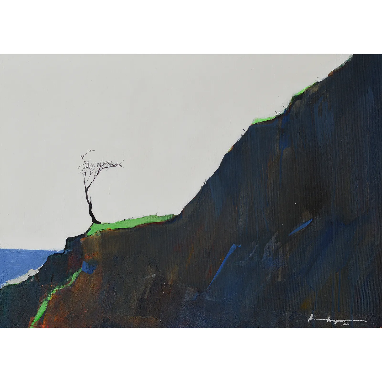 Image of Beyond the Rock by Igor Nekraha, size: 50x70, made of Acrylic on canvas, Painting medium, from Ukraine, part of the Acrylics series, priced at $600 Photo 4 of 4.