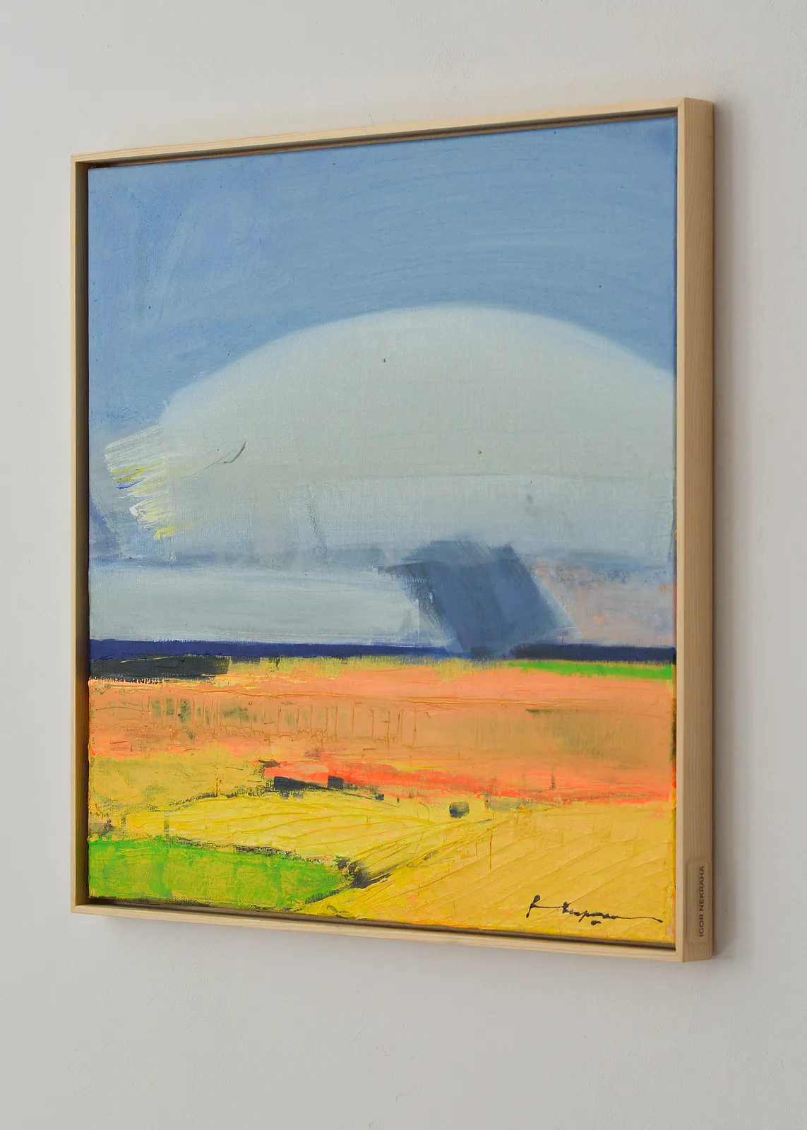 Image of Rain over fields by Igor Nekraha, size: 50x50, made of Acrylic on canvas, Painting medium, from Ukraine, part of the Acrylics series, priced at $500 Photo 3 of 4.