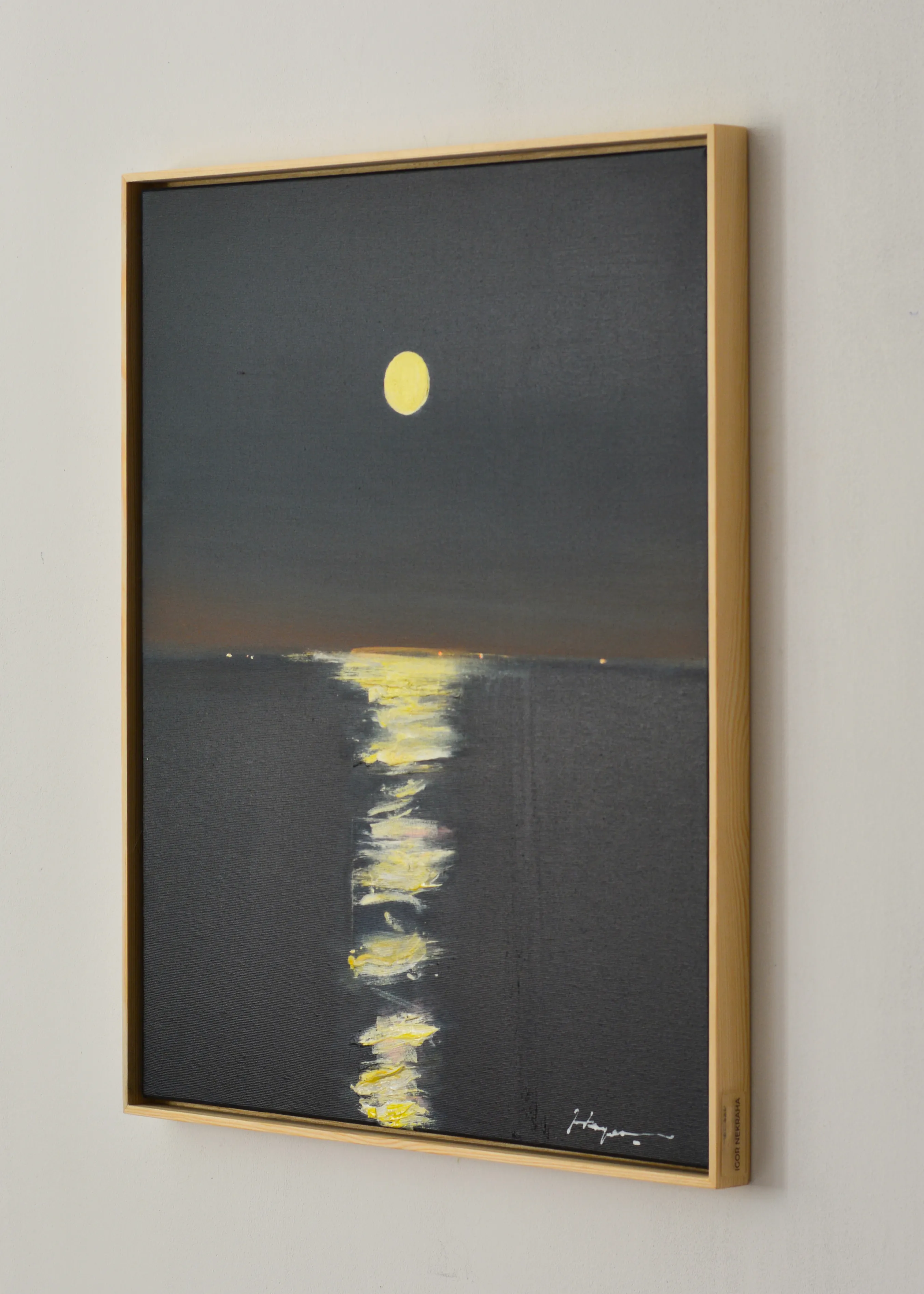 Image of Moonlight by Igor Nekraha, size: 60x50, made of Acrylic on canvas, Painting medium, from Ukraine, part of the Acrylics series, priced at $600 Photo 3 of 4.