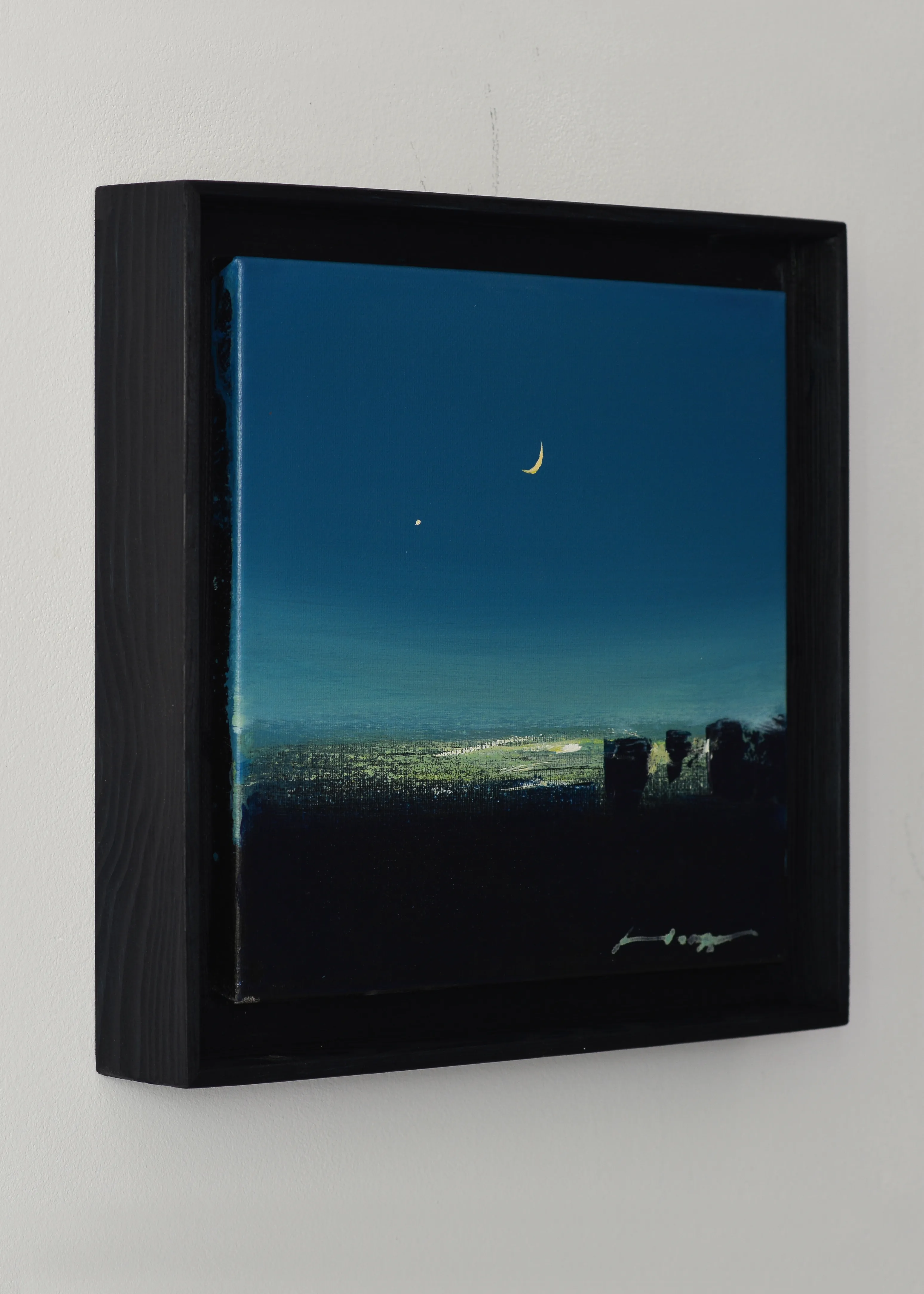 Image of Nightfall by Igor Nekraha, size: 25x25 cm, made of Acrylic on canvas, Painting medium, from Ukraine, part of the Acrylics series, priced at $300 Photo 4 of 4.