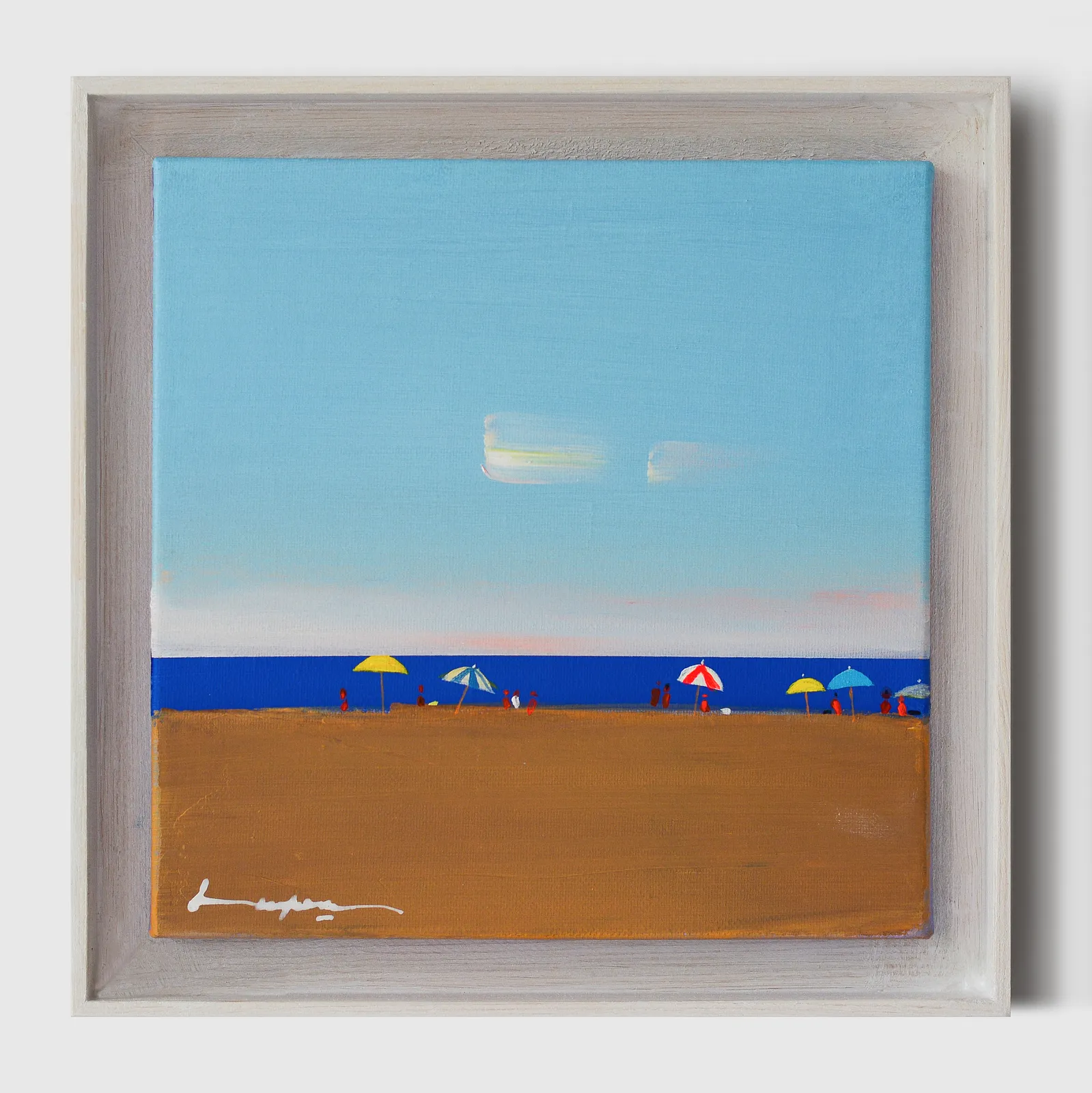 Image of Bright Umbrellas by Igor Nekraha, size: 25x25 cm, made of Acrylic on canvas, Painting medium, from Ukraine, part of the Acrylics series, priced at $300 Photo 1 of 4.