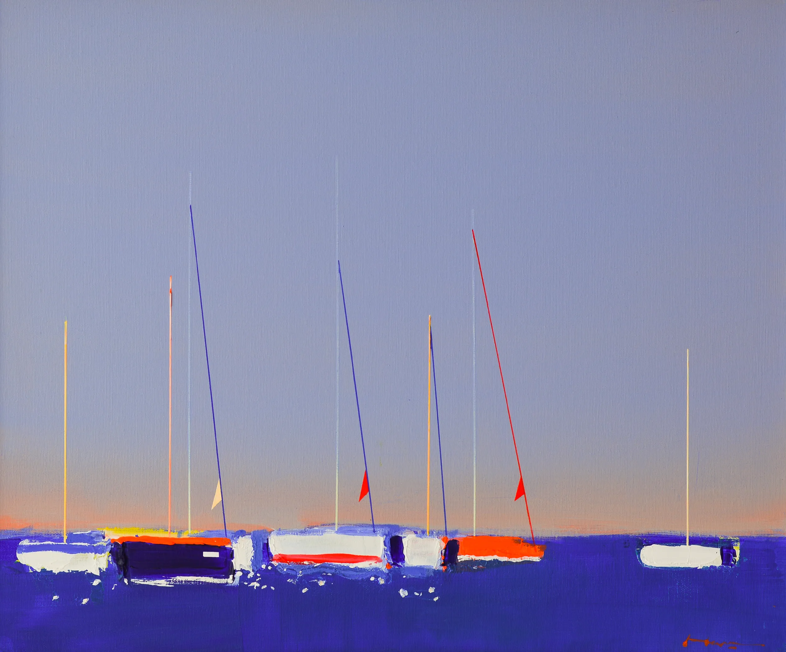 Image of After the Regatta by Igor Nekraha, size: 50x60, made of Acrylic on canvas, Painting medium, from Ukraine, part of the Acrylics series, priced at $650 Photo 2 of 4.