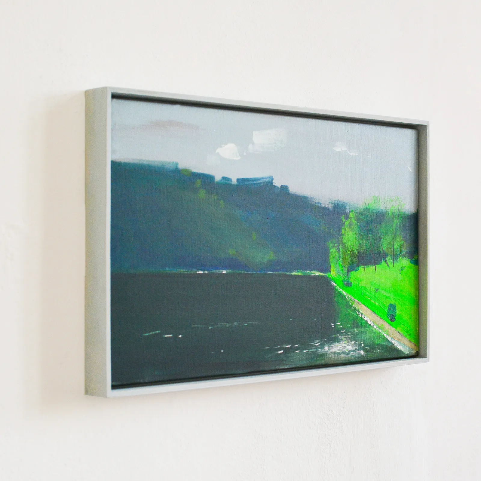 Image of Green vibe on Dnister by Igor Nekraha, size: 30x50, made of Acrylic on canvas, Painting medium, priced at $300 Photo 3 of 4.