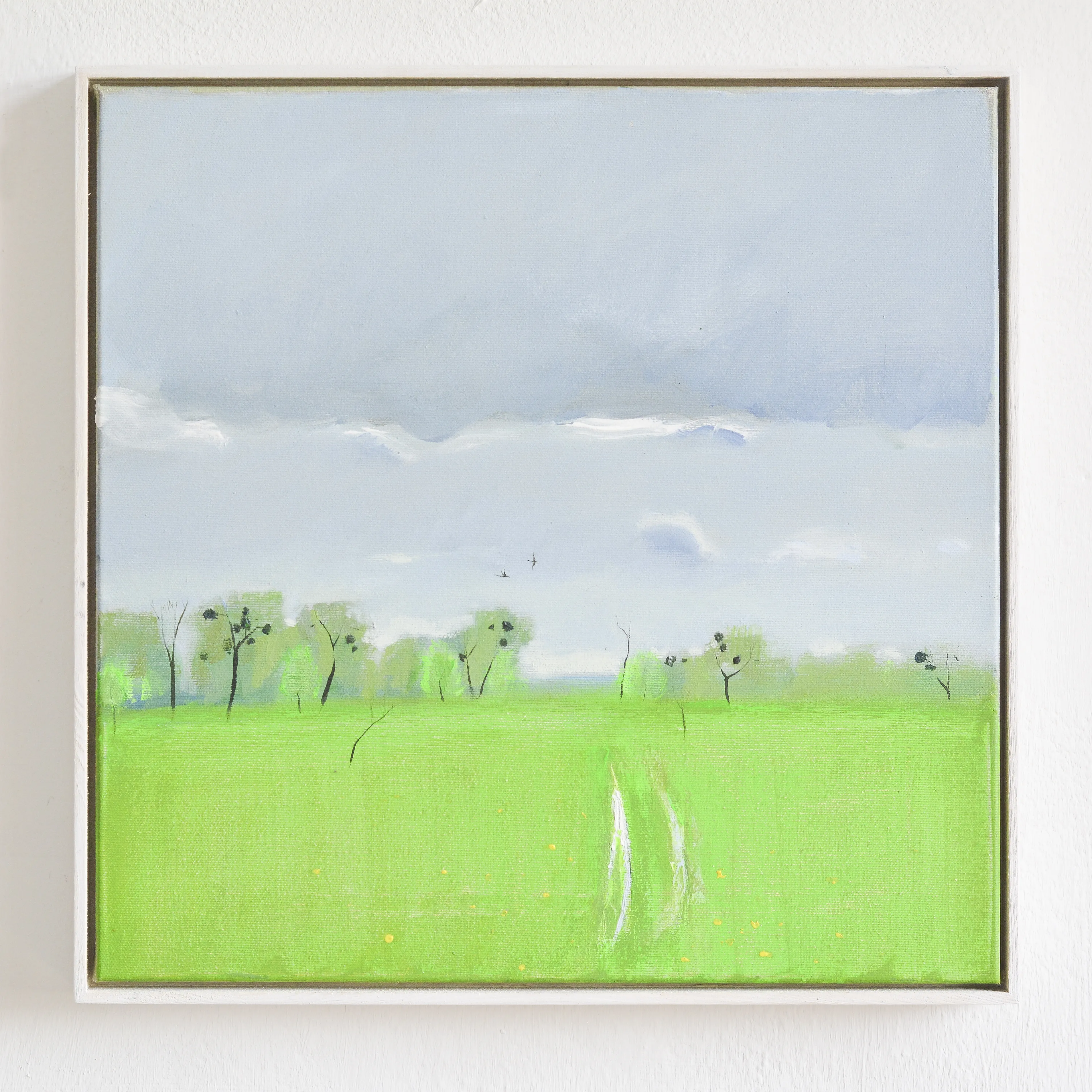 Image of April green by Igor Nekraha, size: 40x40, made of Acrylic on canvas, Painting medium, priced at $350 Photo 1 of 4.