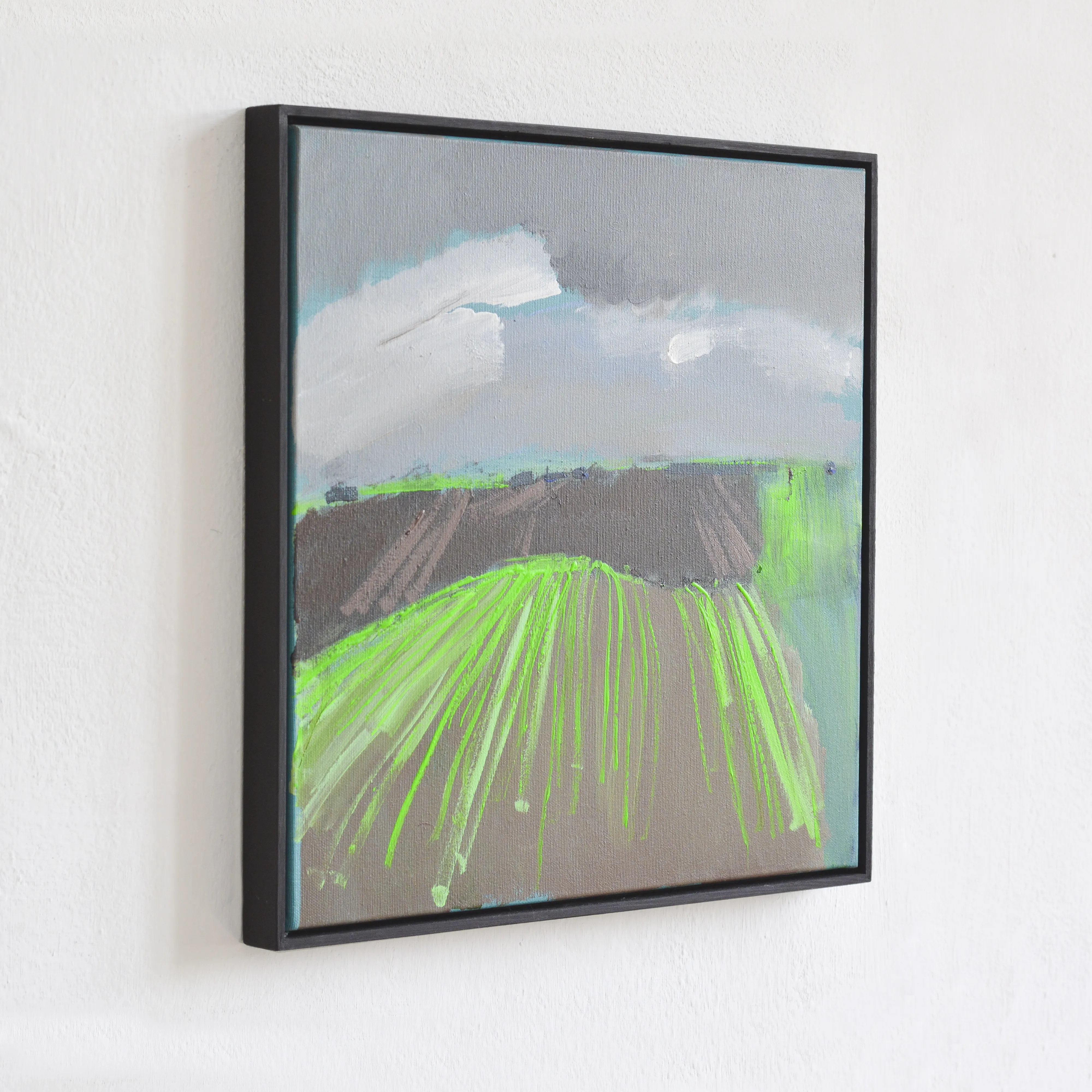 Image of Fields turn green by Igor Nekraha, size: 40x40, made of Acrylic on canvas, Painting medium, priced at $400 Photo 3 of 4.