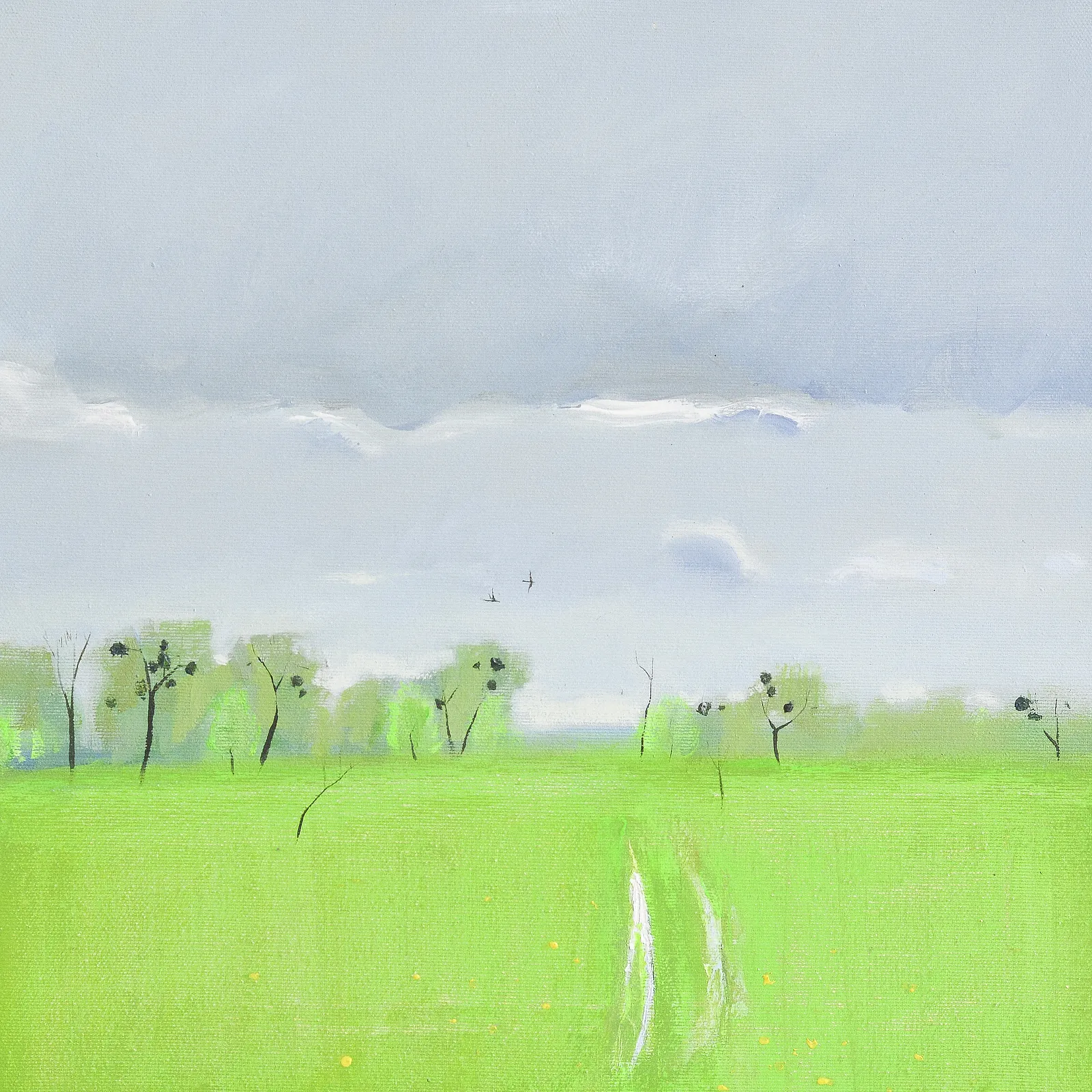 Image of April green by Igor Nekraha, size: 40x40, made of Acrylic on canvas, Painting medium, priced at $350 Photo 2 of 4.