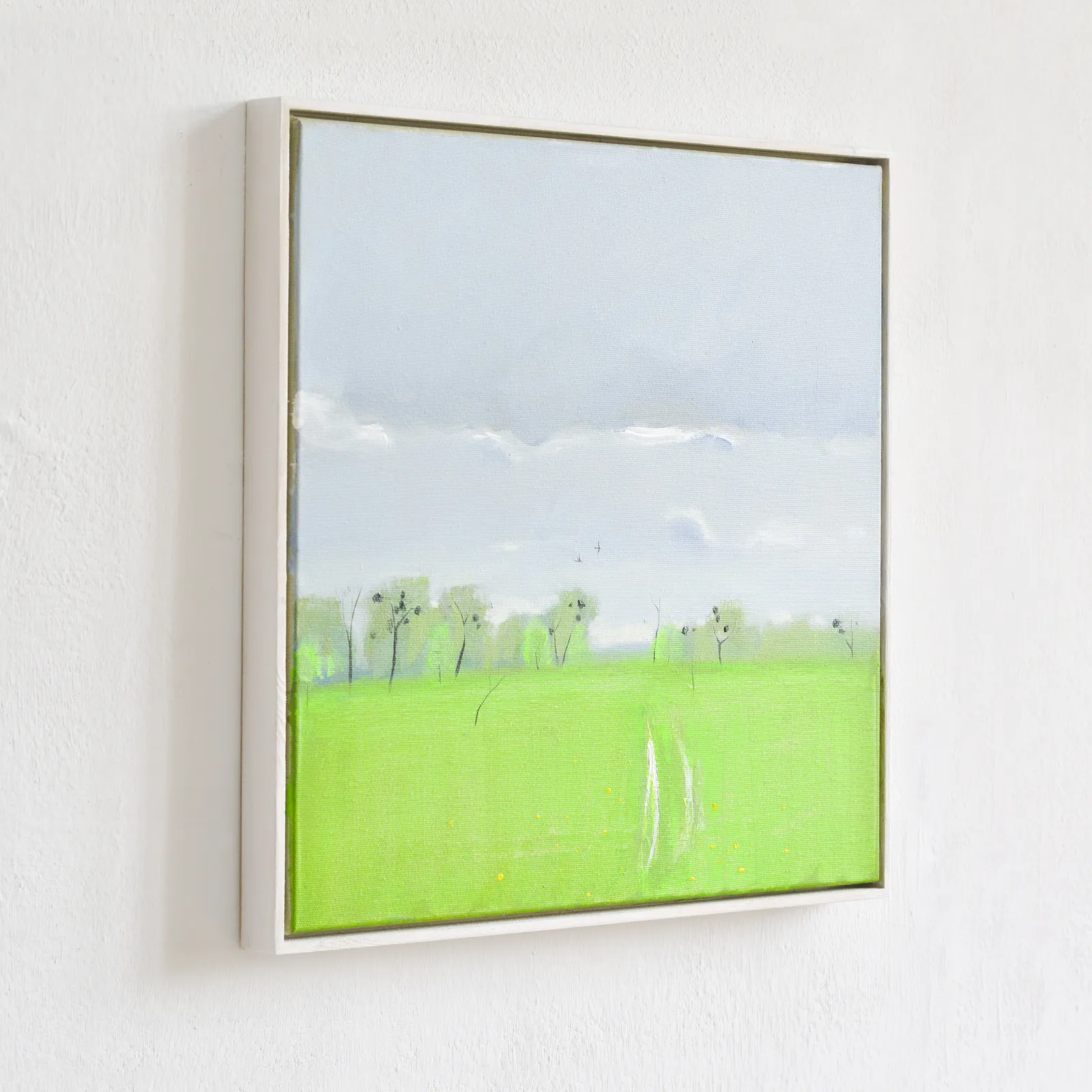 Image of April green by Igor Nekraha, size: 40x40, made of Acrylic on canvas, Painting medium, priced at $350 Photo 3 of 4.
