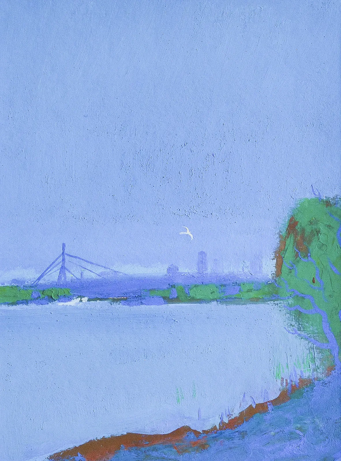 Image of View of the Noth bridge by Igor Nekraha, size: 30x20, made of Gouache on paper, Graphics medium, priced at $350 Photo 2 of 4.