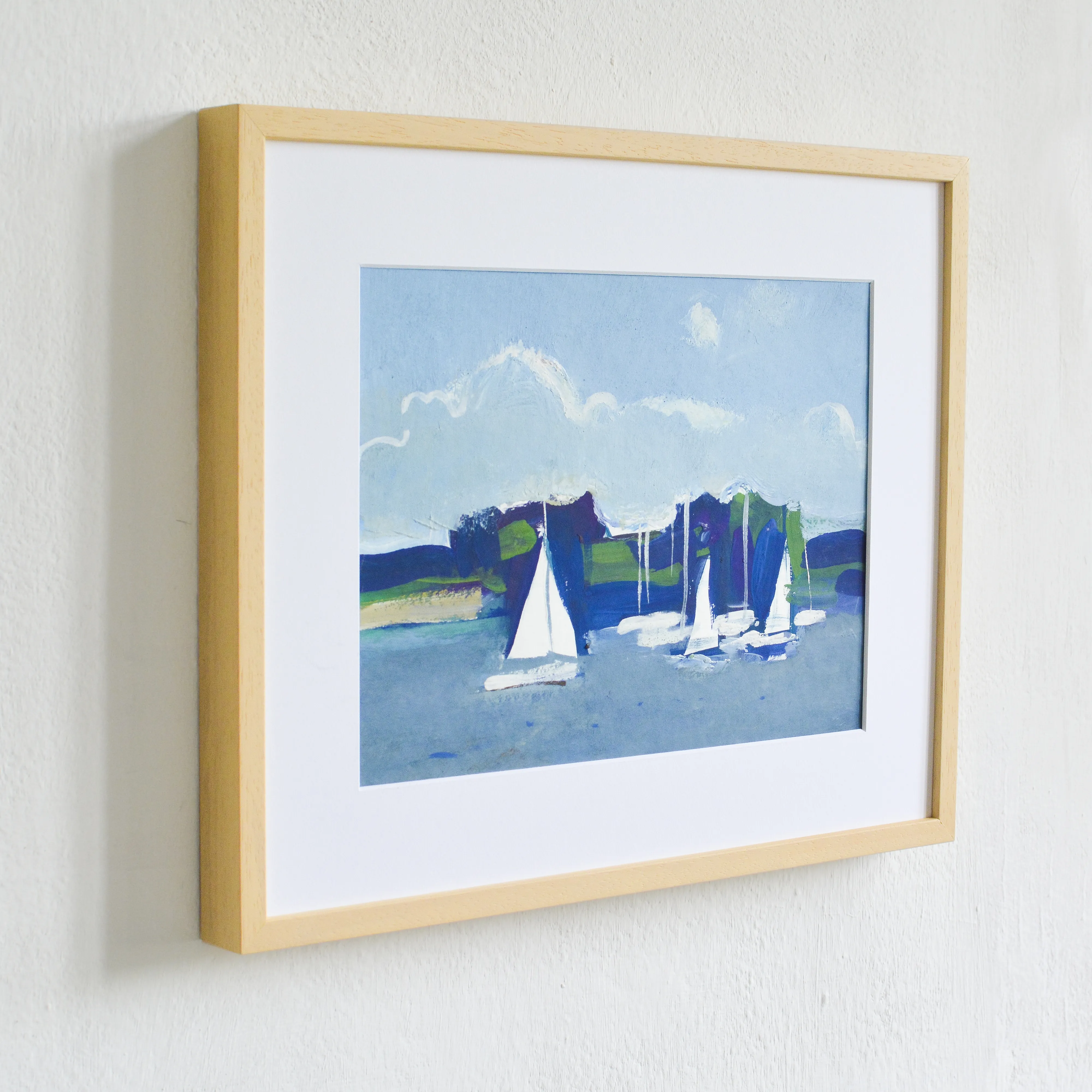 Image of Obolon yachts by Igor Nekraha, size: 30x20, made of Gouache on paper, Graphics medium, priced at $350 Photo 3 of 4.