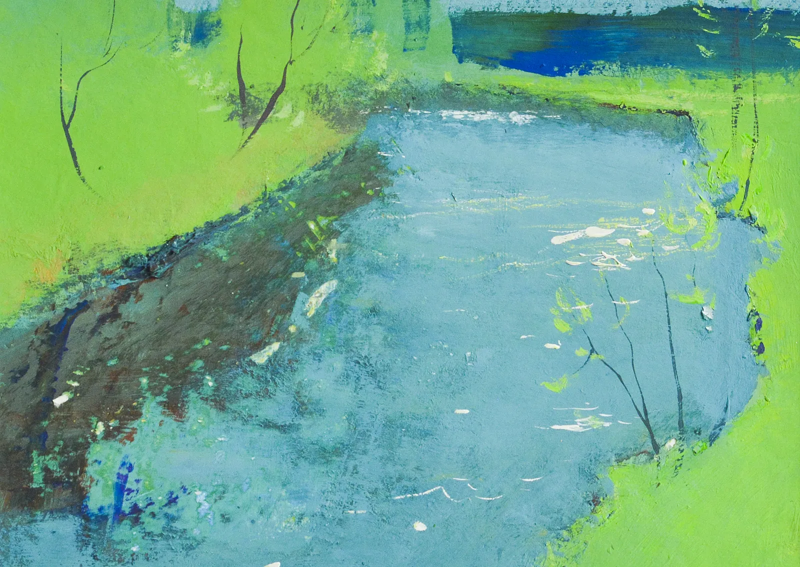 Image of Irpin river by Igor Nekraha, size: 20x30, made of Gouache on paper, Graphics medium, priced at $350 Photo 2 of 4.