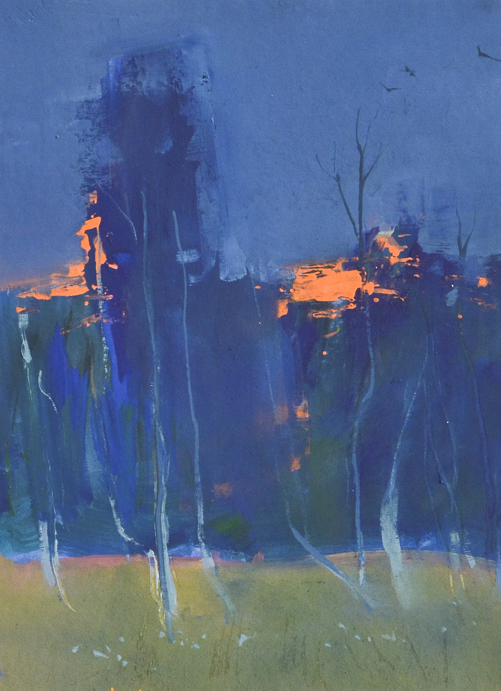 Image of Evening music by Igor Nekraha, size: 40x30, made of Gouache on paper, Graphics medium, priced at $350 Photo 2 of 4.