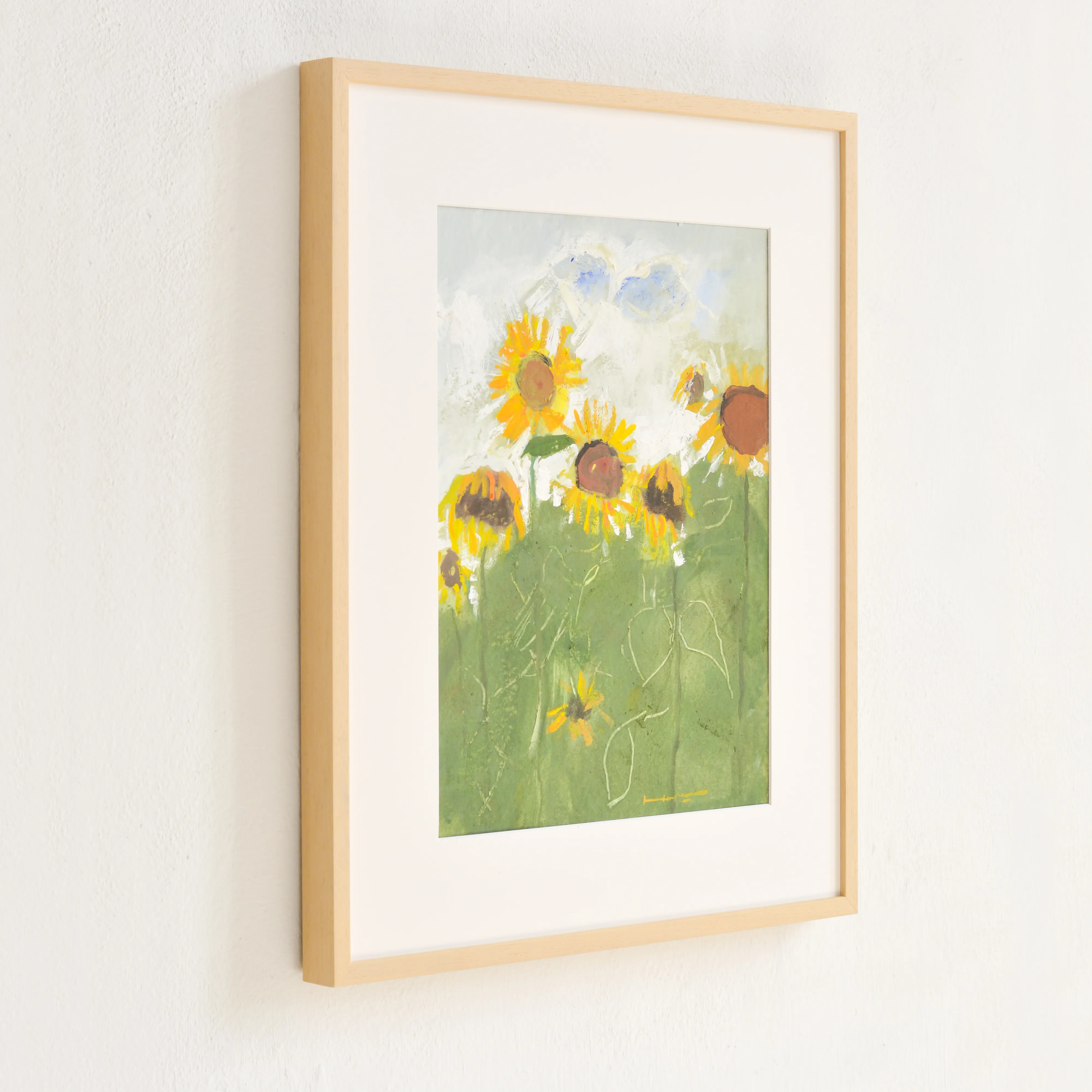 Image of Sunflowers by Igor Nekraha, size: 40x30, made of Gouache on paper, Graphics medium, priced at $350 Photo 3 of 4.