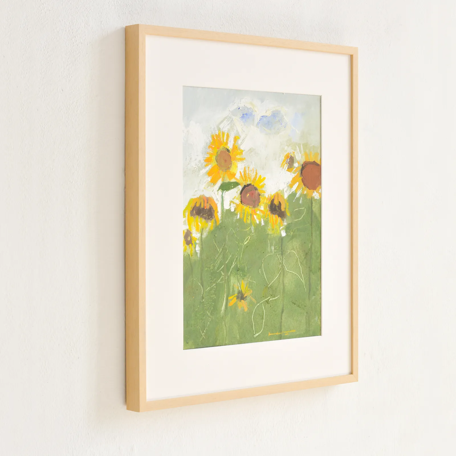 Image of Sunflowers by Igor Nekraha, size: 40x30, made of Gouache on paper, Graphics medium, priced at $350 Photo 3 of 4.