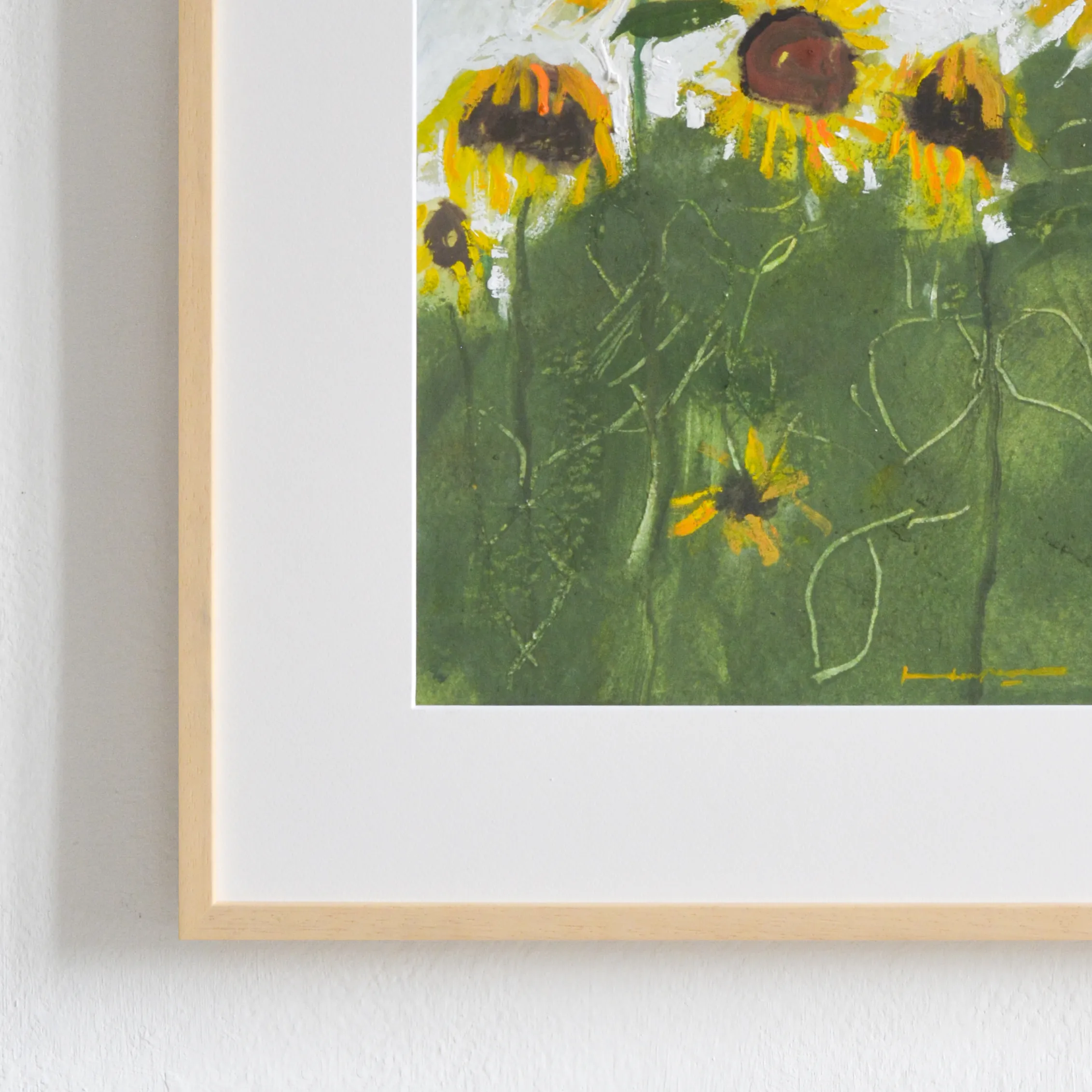 Image of Sunflowers by Igor Nekraha, size: 40x30, made of Gouache on paper, Graphics medium, priced at $350 Photo 4 of 4.