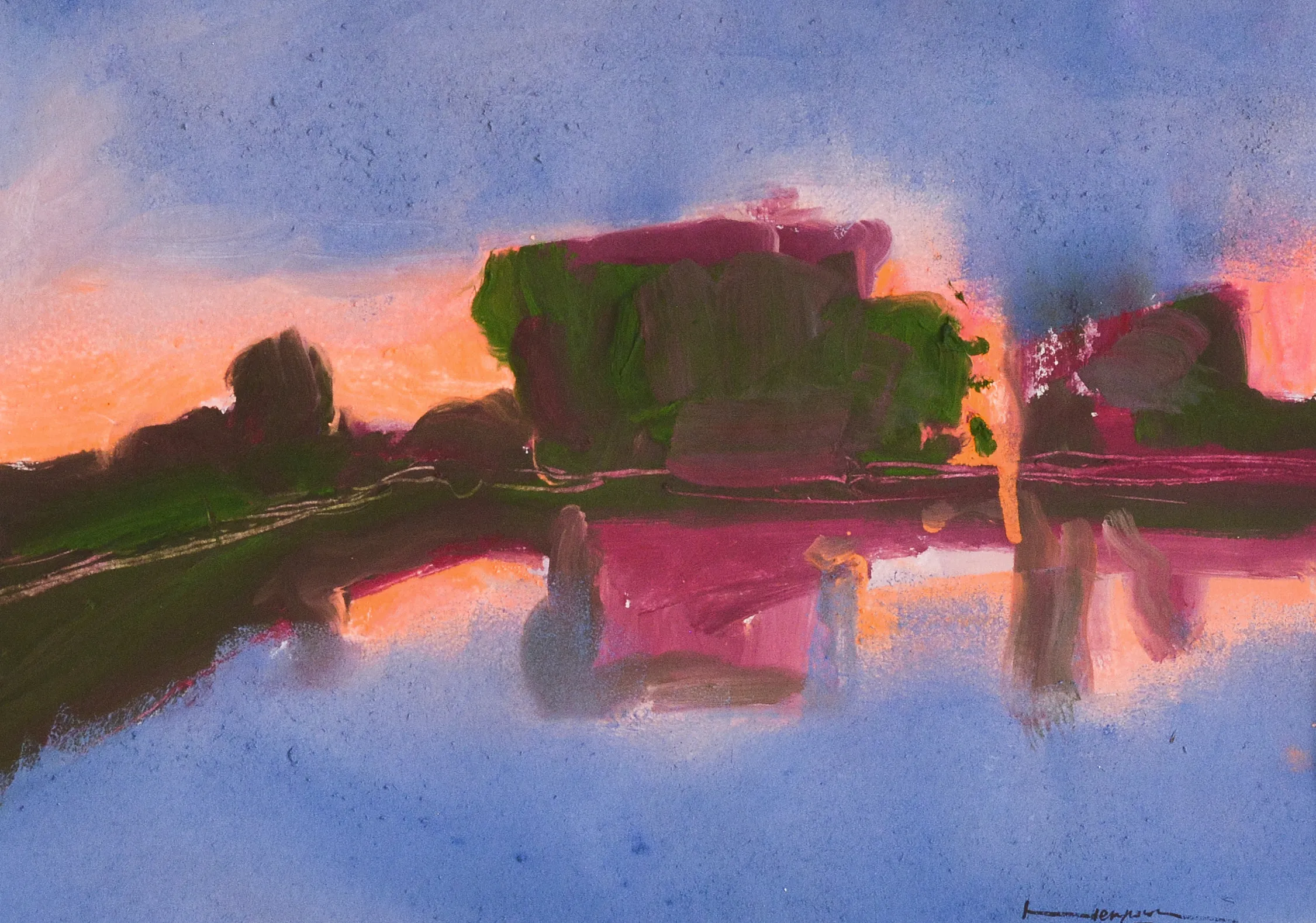 Зображення "Sunset on the pond" від Igor Nekraha, розмір: 30x40, матеріали: Gouache on paper, медіум: Графіка, місто: Ukraine, серія: Gouaches, ціна: $300 Фото 2 з 4.