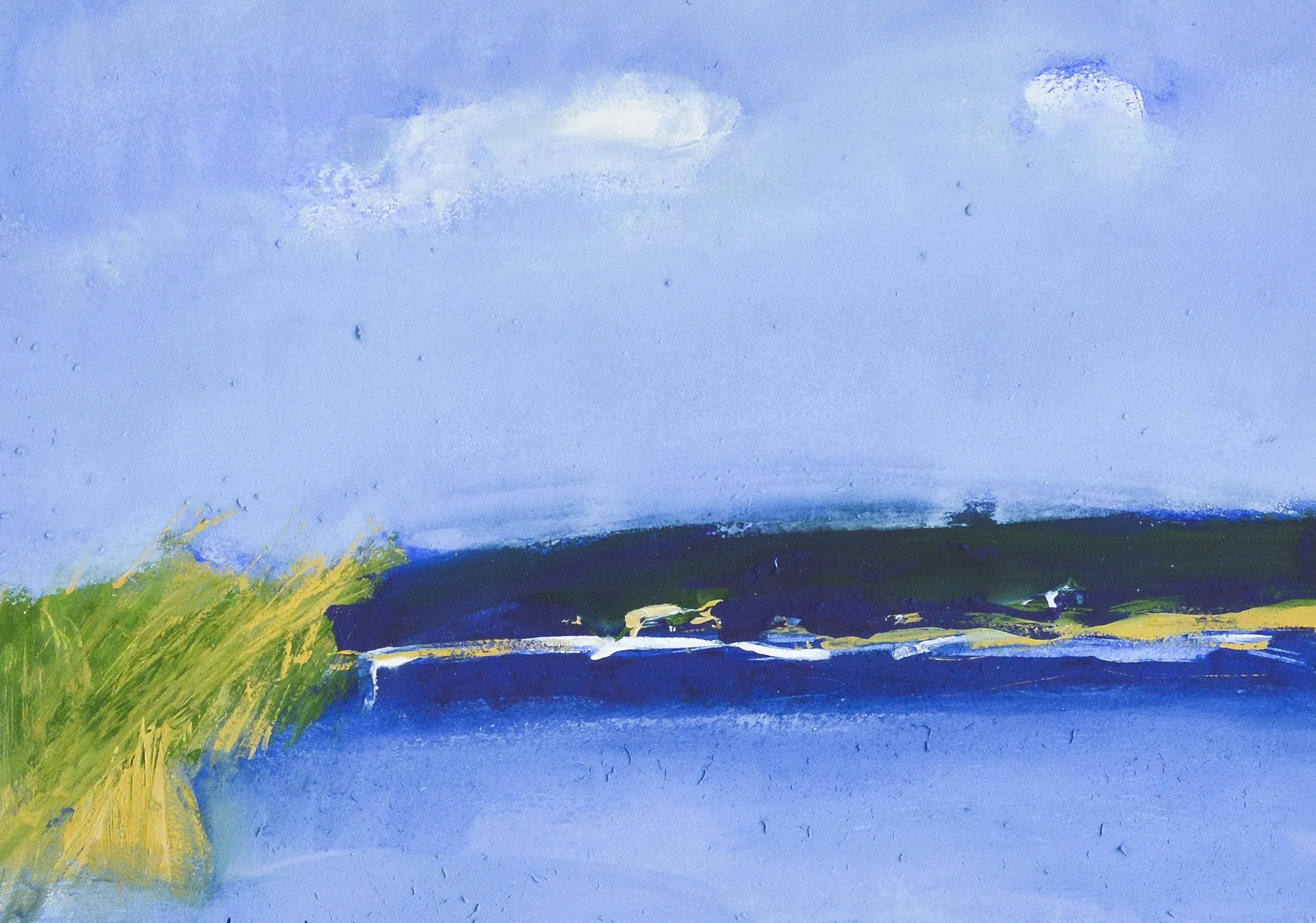 Image of Cludy lake by Igor Nekraha, size: 30x40, made of Gouache on paper, Graphics medium, priced at $300 Photo 2 of 4.