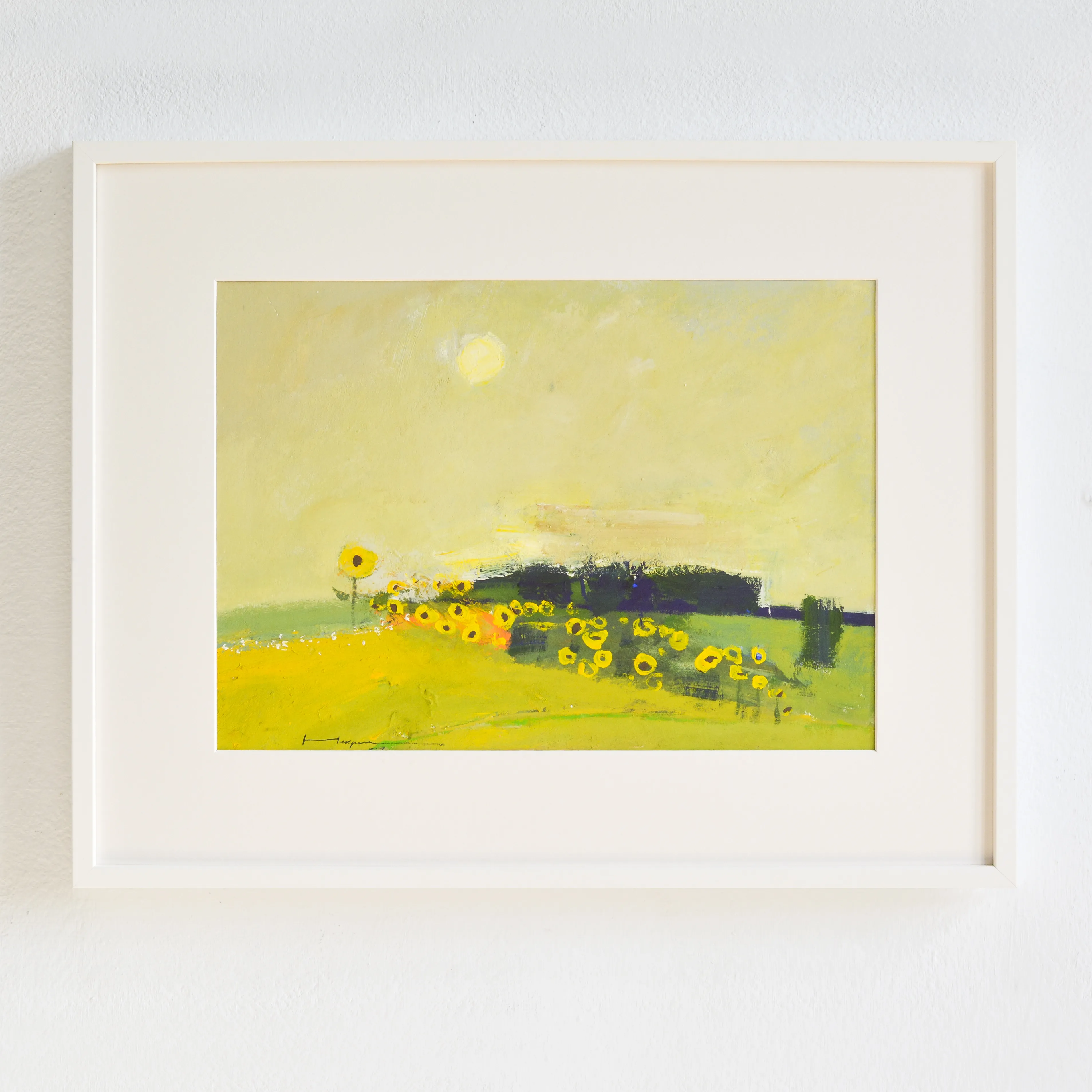 Image of Field of sunflowers by Igor Nekraha, size: 30x40, made of Gouache on paper, Graphics medium, priced at $400 Photo 1 of 4.