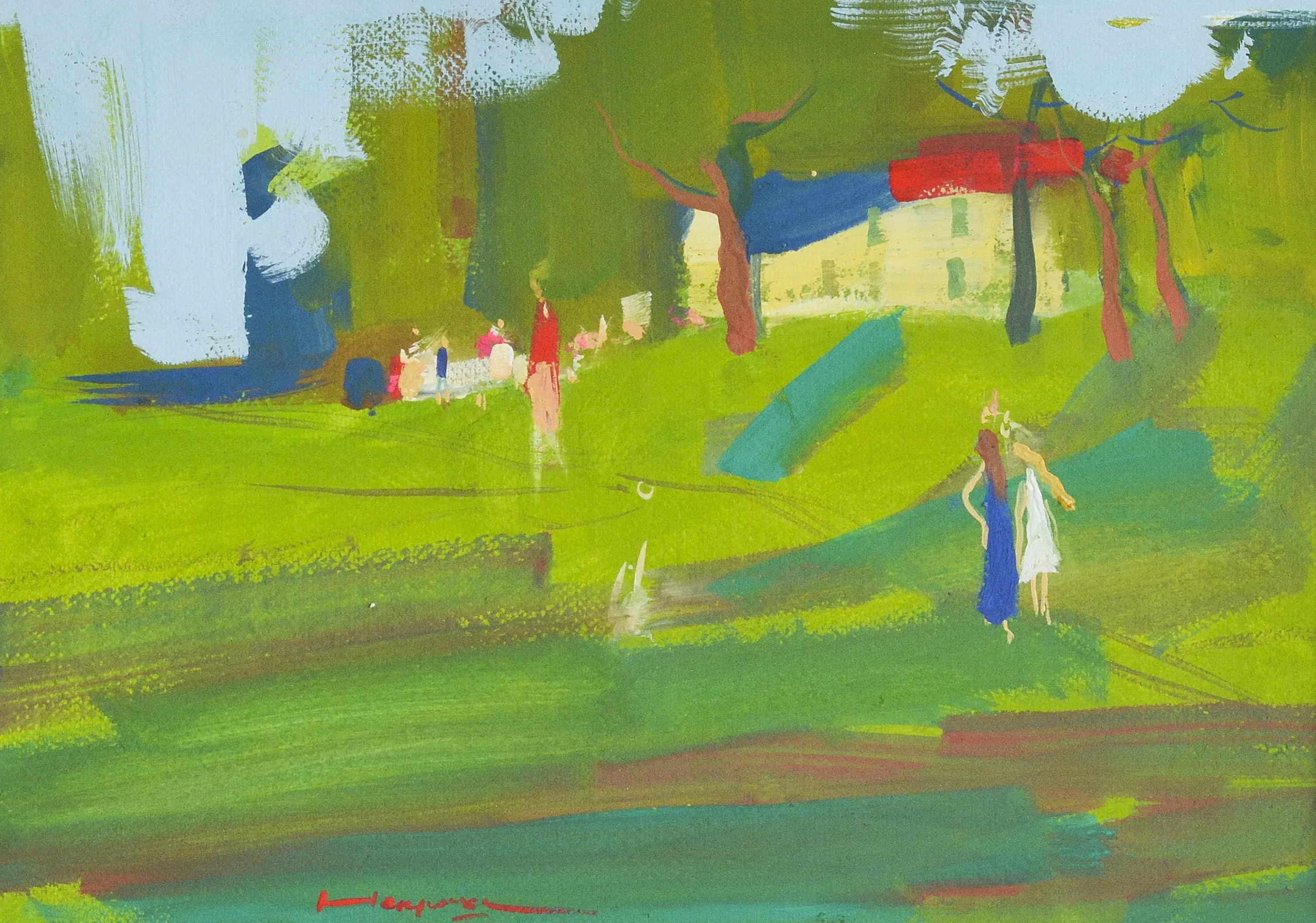 Image of Peyzazhka by Igor Nekraha, size: 30x40, made of Gouache on paper, Graphics medium, priced at $300 Photo 2 of 4.