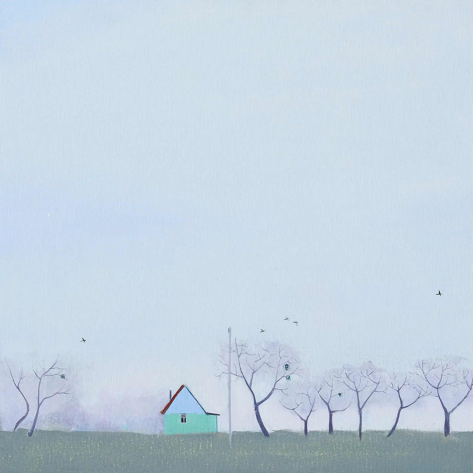 Image of Spring in apple garden by Igor Nekraha, size: 40x40, made of Acrylic on canvas, Painting medium, priced at $400 Photo 3 of 3.