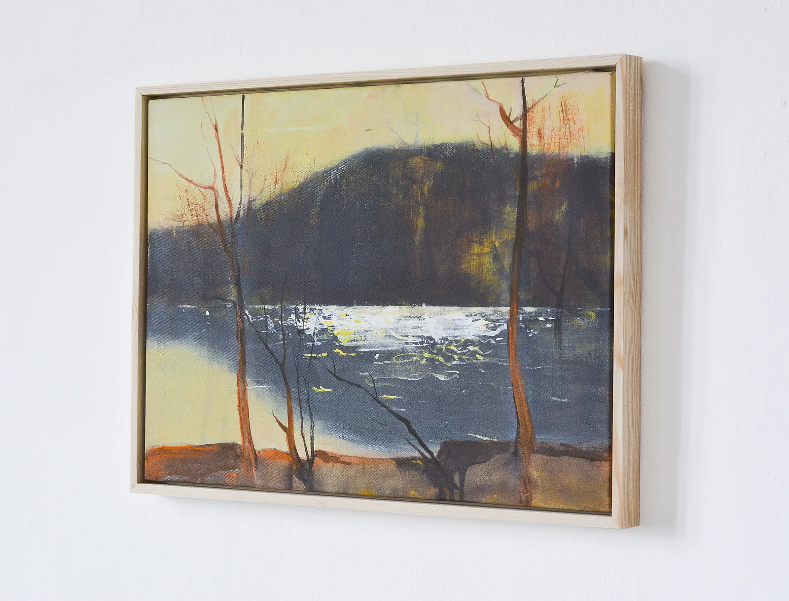 Image of October on the river by Igor Nekraha, size: 40x55, made of Acrylic on canvas, Painting medium, priced at $500 Photo 2 of 4.