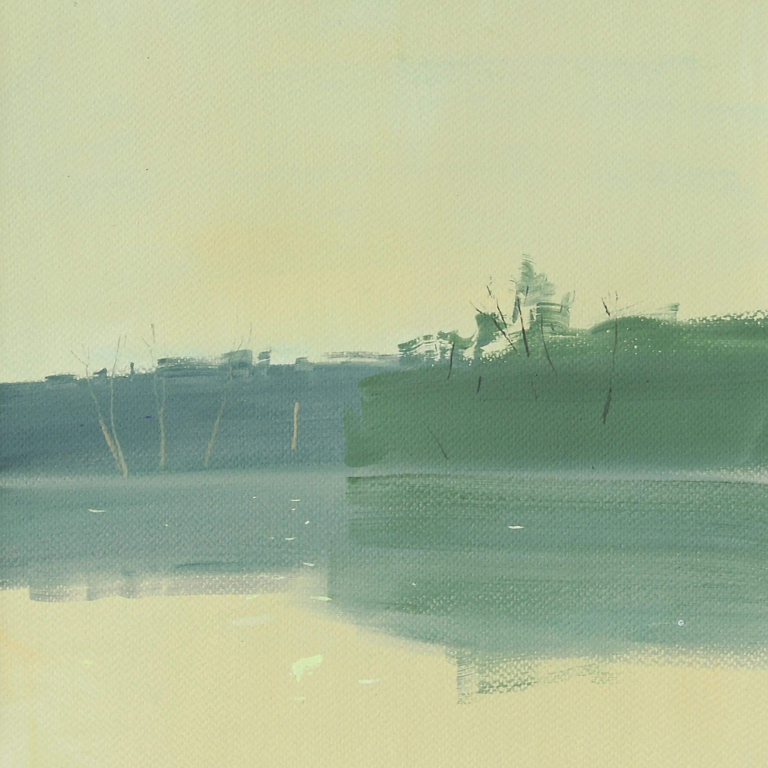 Image of Evening reflection by Igor Nekraha, size: 30x30, made of Gouache on paper, Graphics medium, priced at $300 Photo 4 of 4.
