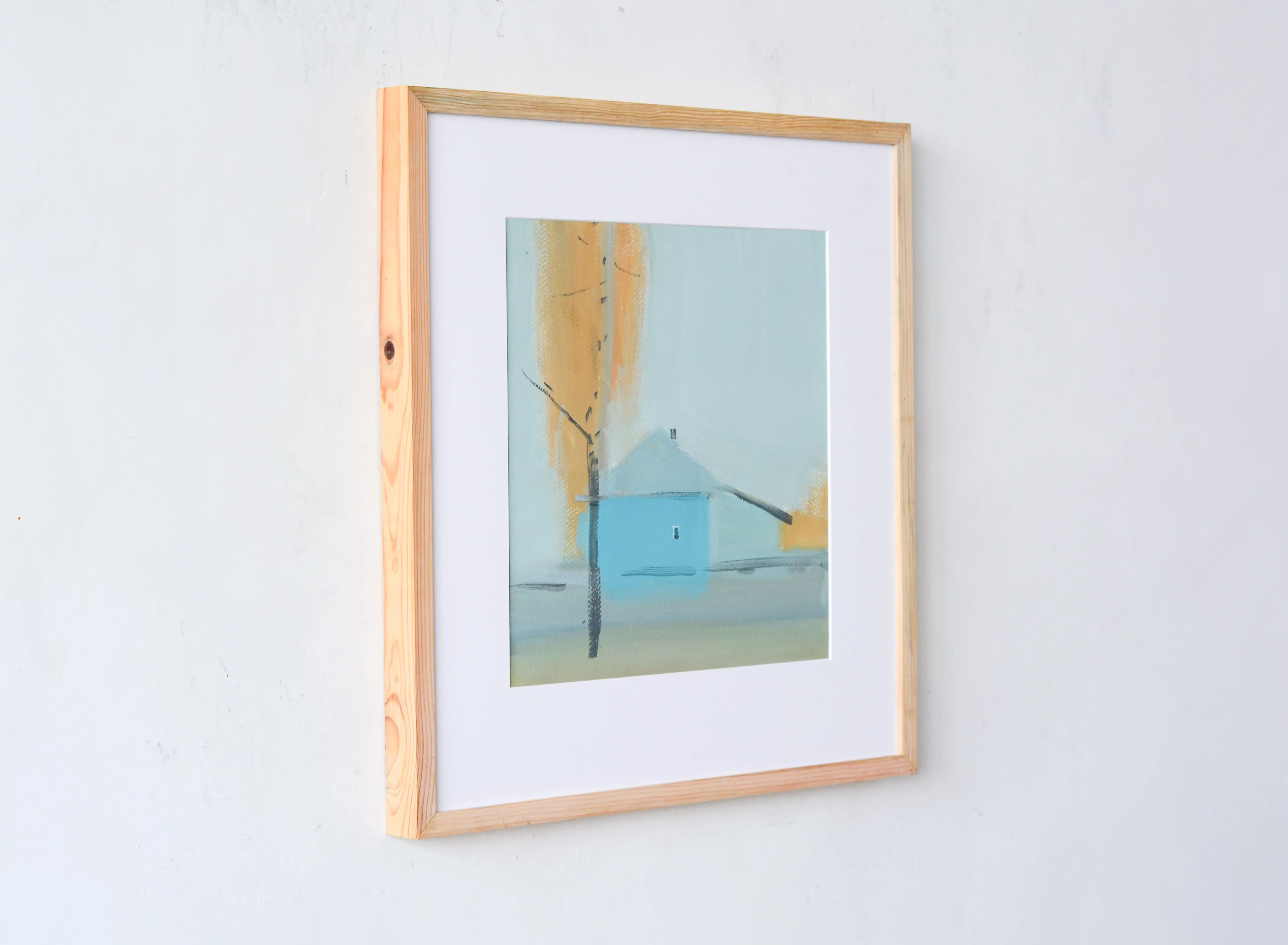 Image of house and tree by Igor Nekraha, size: 30x30, made of Gouache on paper, Graphics medium, priced at $350 Photo 2 of 4.