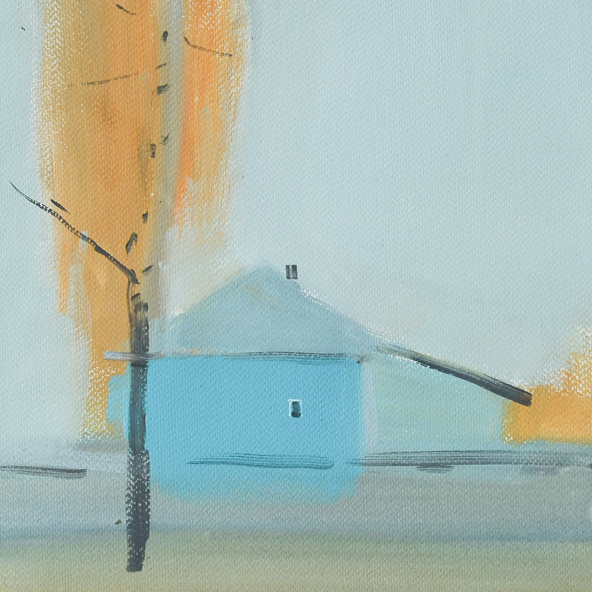 Image of house and tree by Igor Nekraha, size: 30x30, made of Gouache on paper, Graphics medium, priced at $350 Photo 4 of 4.