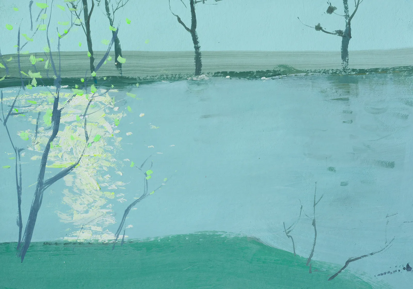 Image of Spring reflection by Igor Nekraha, size: 14x20, made of Gouache on paper, Graphics medium, priced at $200 Photo 2 of 2.