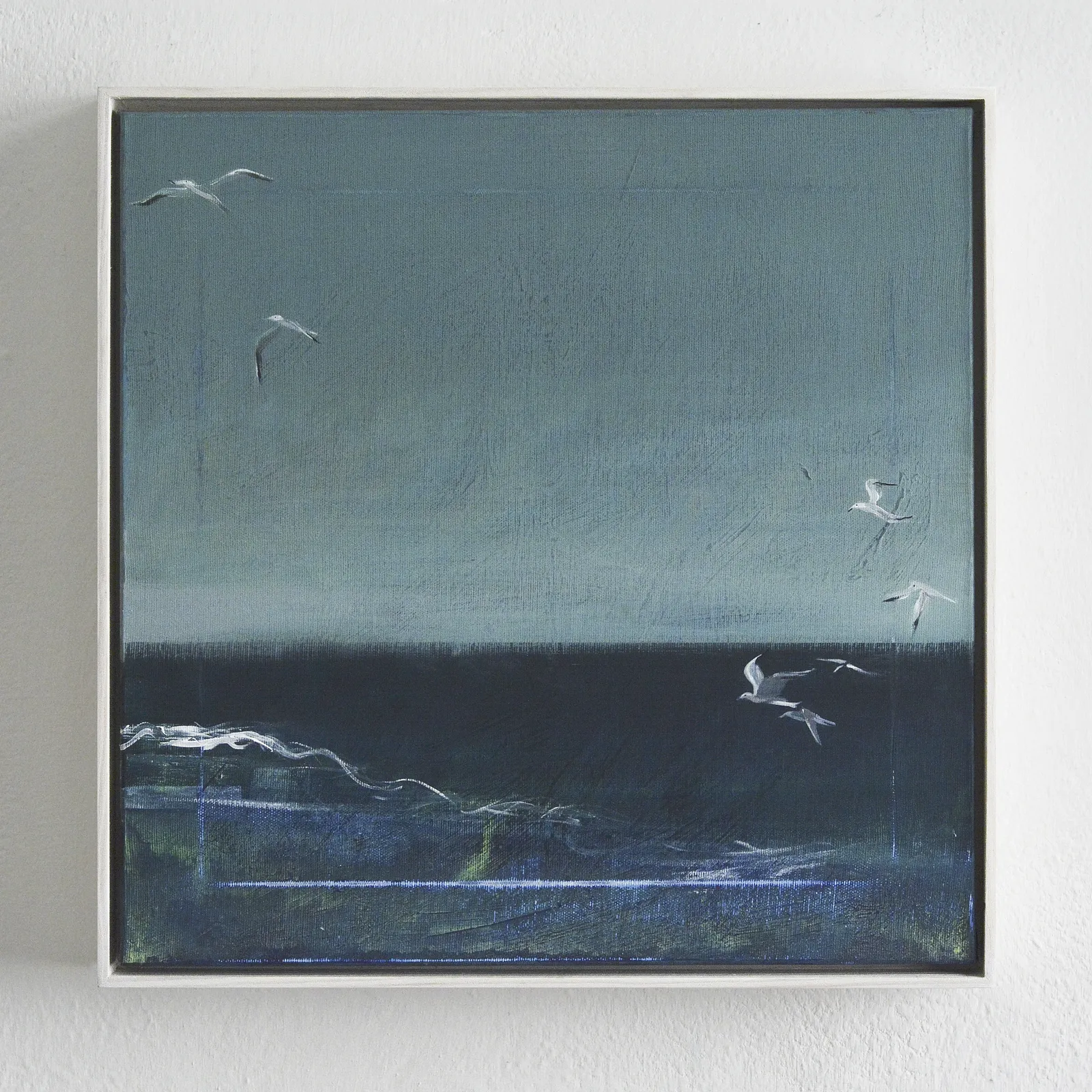 Image of The cold sea by Igor Nekraha, size: 40x40, made of Acrylic on canvas, Painting medium, from Ukraine, part of the Acrylics series, priced at $450 Photo 1 of 4.