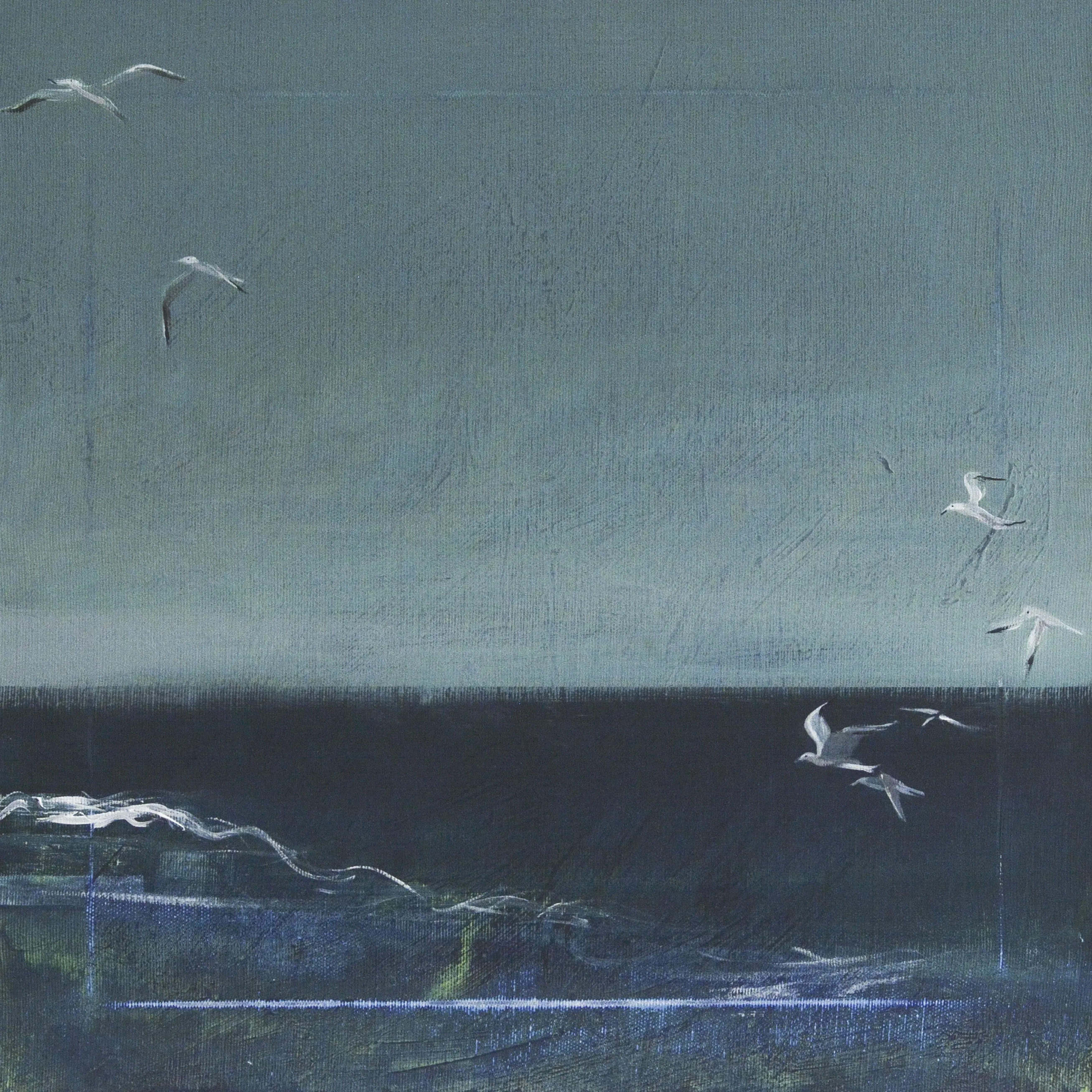 Image of The cold sea by Igor Nekraha, size: 40x40, made of Acrylic on canvas, Painting medium, from Ukraine, part of the Acrylics series, priced at $450 Photo 2 of 4.
