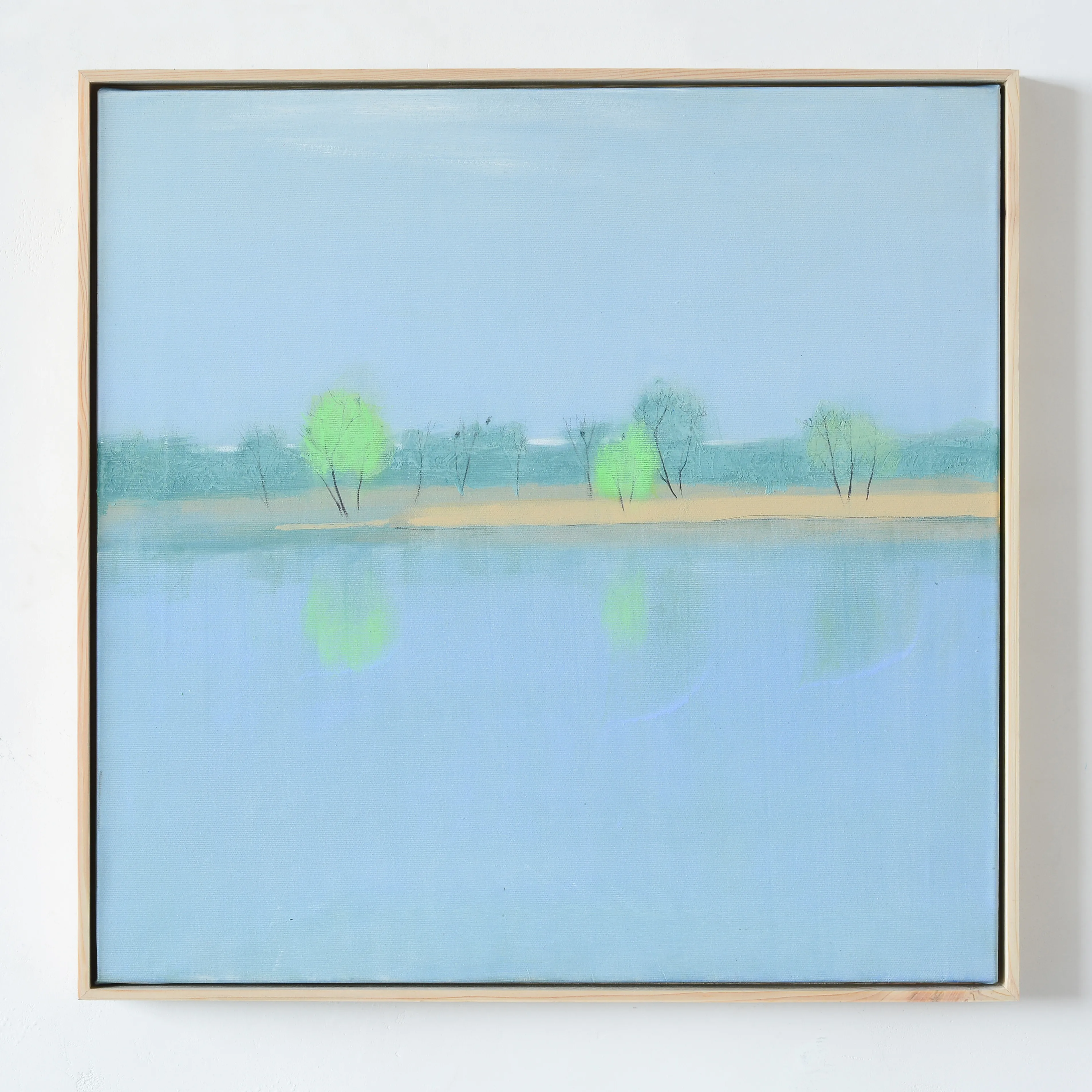 Image of APRIL RIVER by Igor Nekraha, size: 50x50, made of Acrylic on canvas, Painting medium, priced at $400 Photo 1 of 2.
