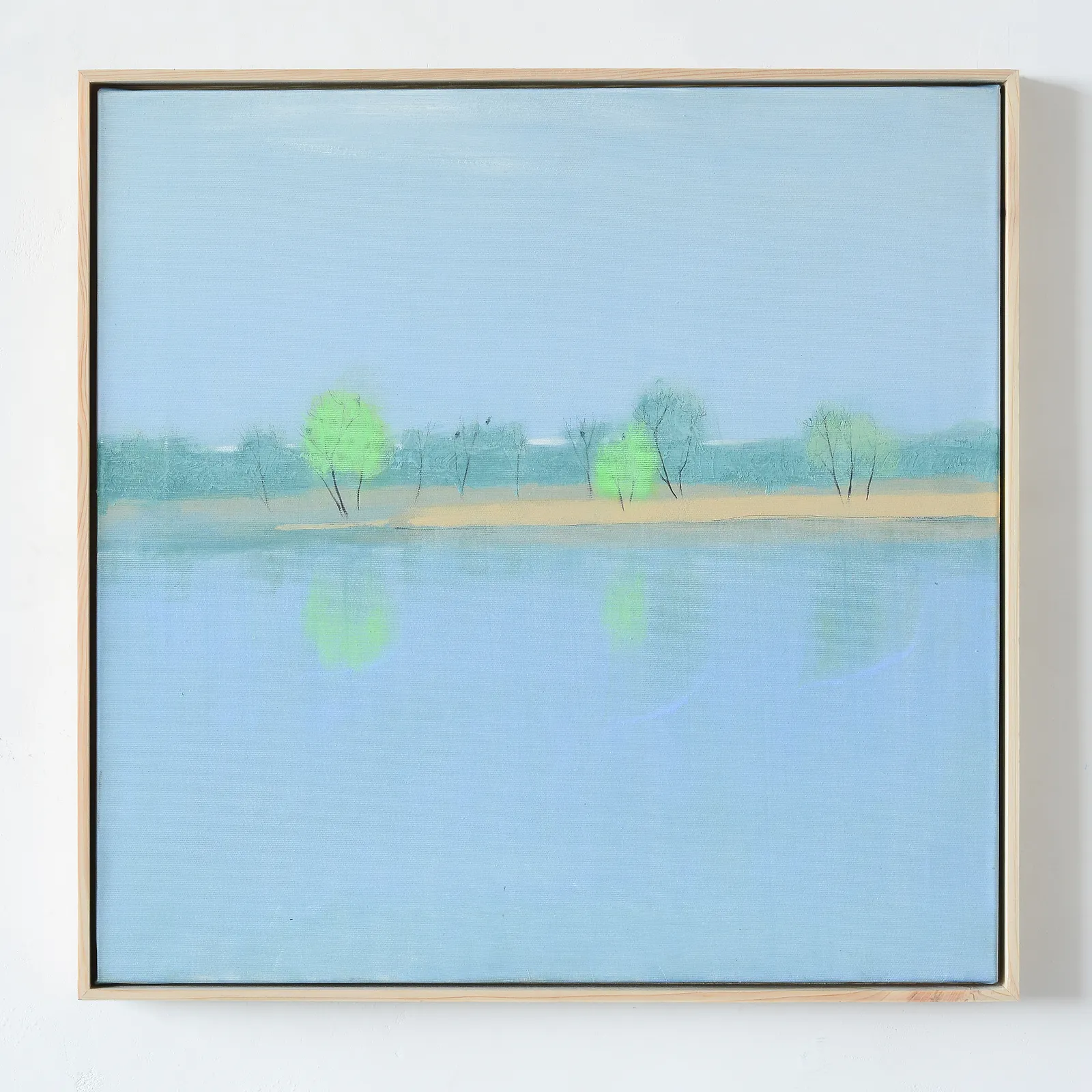 Image of APRIL RIVER by Igor Nekraha, size: 50x50, made of Acrylic on canvas, Painting medium, priced at $400 Photo 1 of 2.